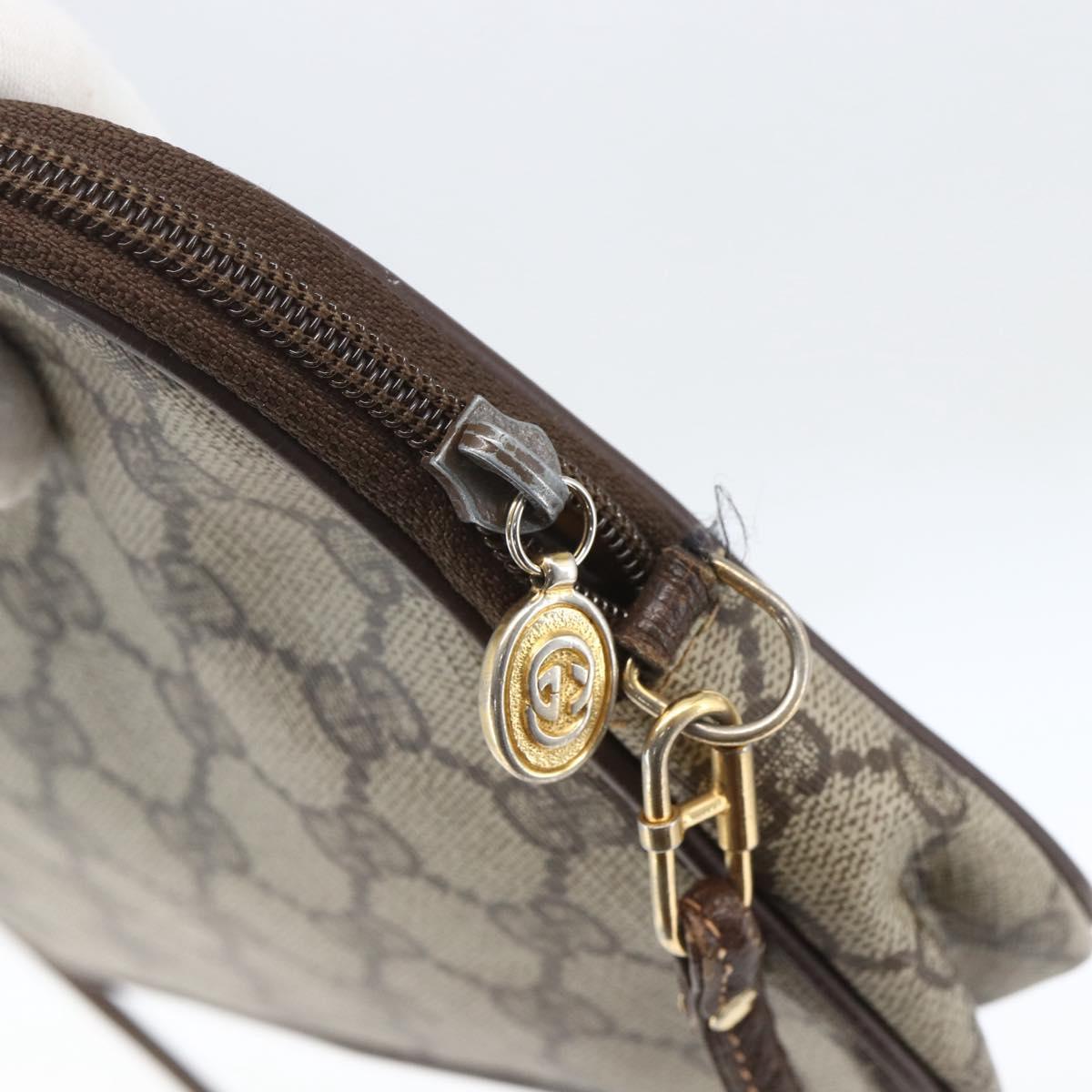GUCCI GG Supreme Shoulder Bag PVC Beige Gold 97 02 068 Auth 161385