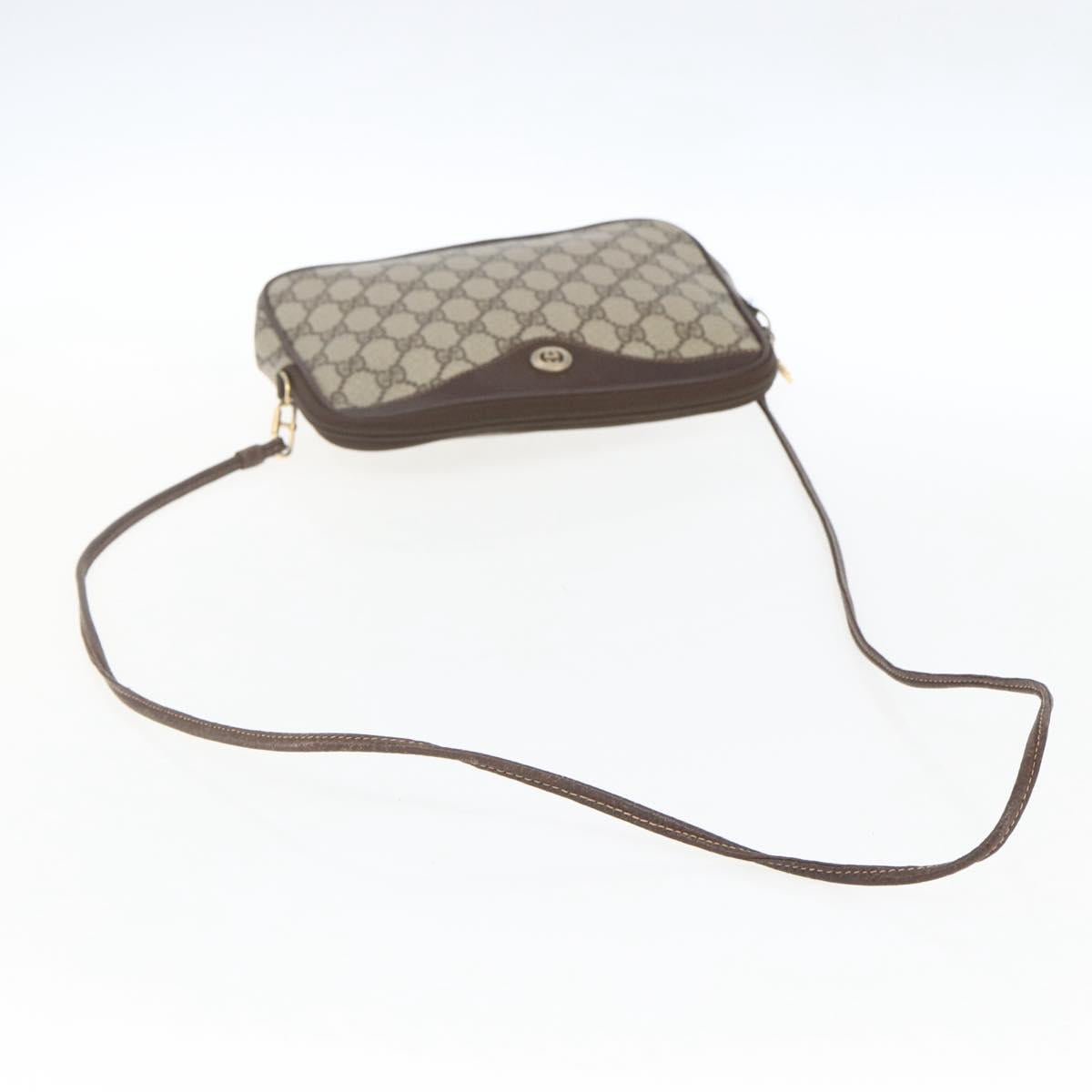 GUCCI GG Supreme Shoulder Bag PVC Beige Gold 97 02 068 Auth 161385
