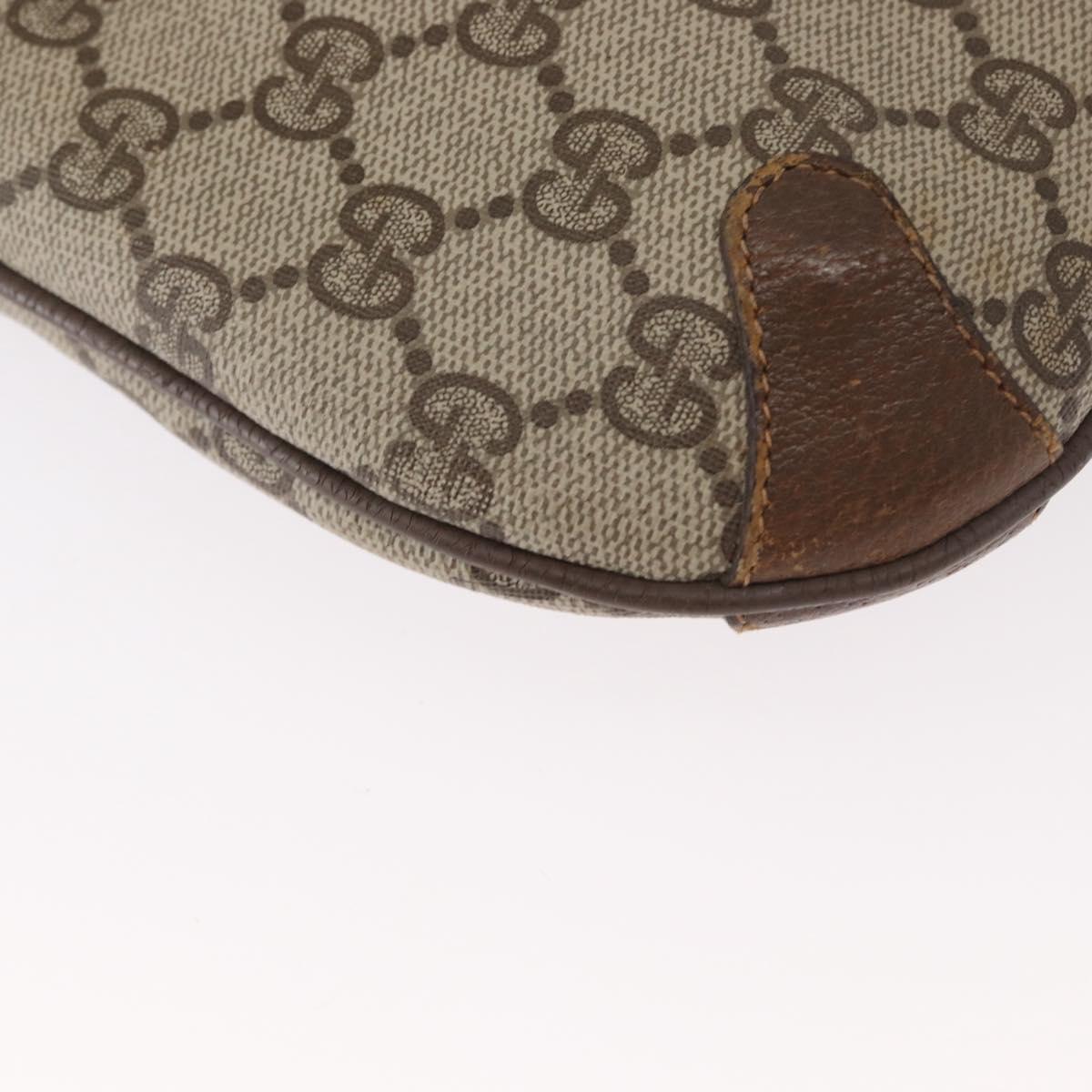 GUCCI GG Supreme Web Sherry Line Shoulder Bag PVC Beige 89 02 026 Auth 161386