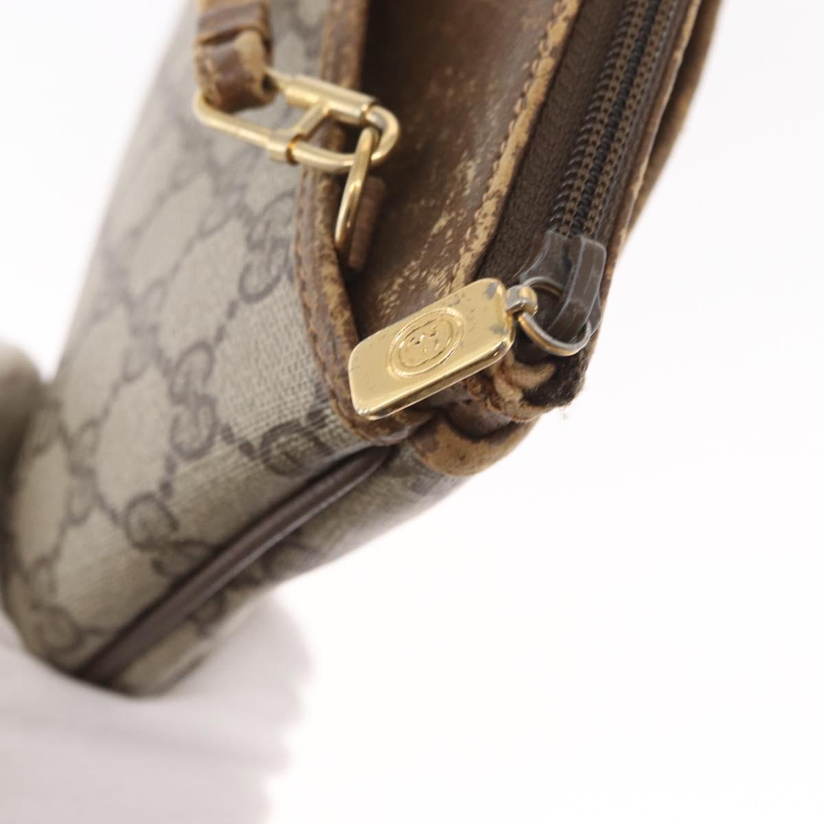 GUCCI GG Supreme Web Sherry Line Shoulder Bag PVC Beige 89 02 026 Auth 161386