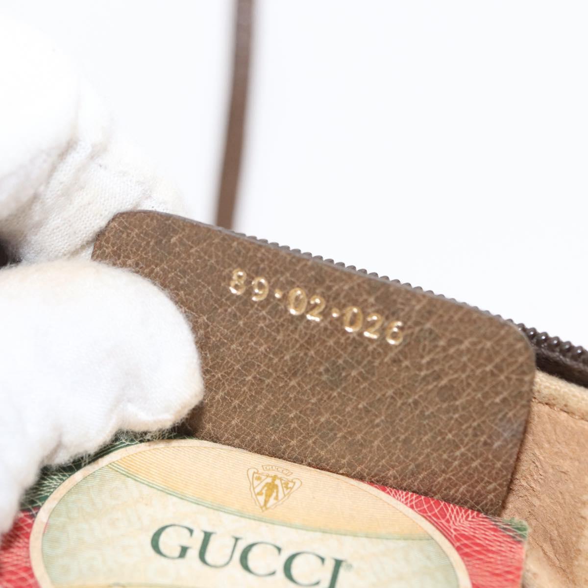 GUCCI GG Supreme Web Sherry Line Shoulder Bag PVC Beige 89 02 026 Auth 161386