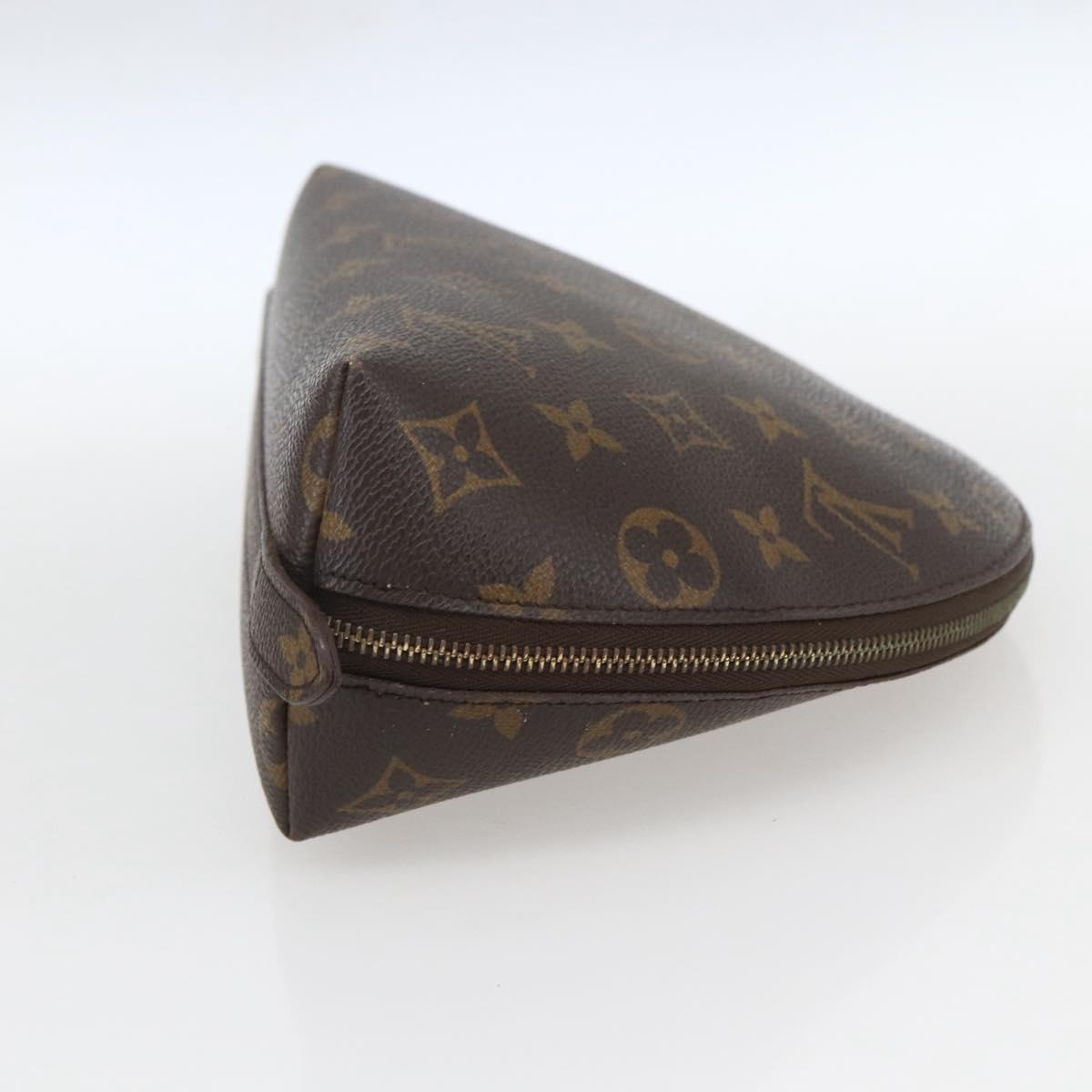 LOUIS VUITTON Monogram Trousse Demi Ronde Cosmetic Pouch M47520 LV Auth 161399