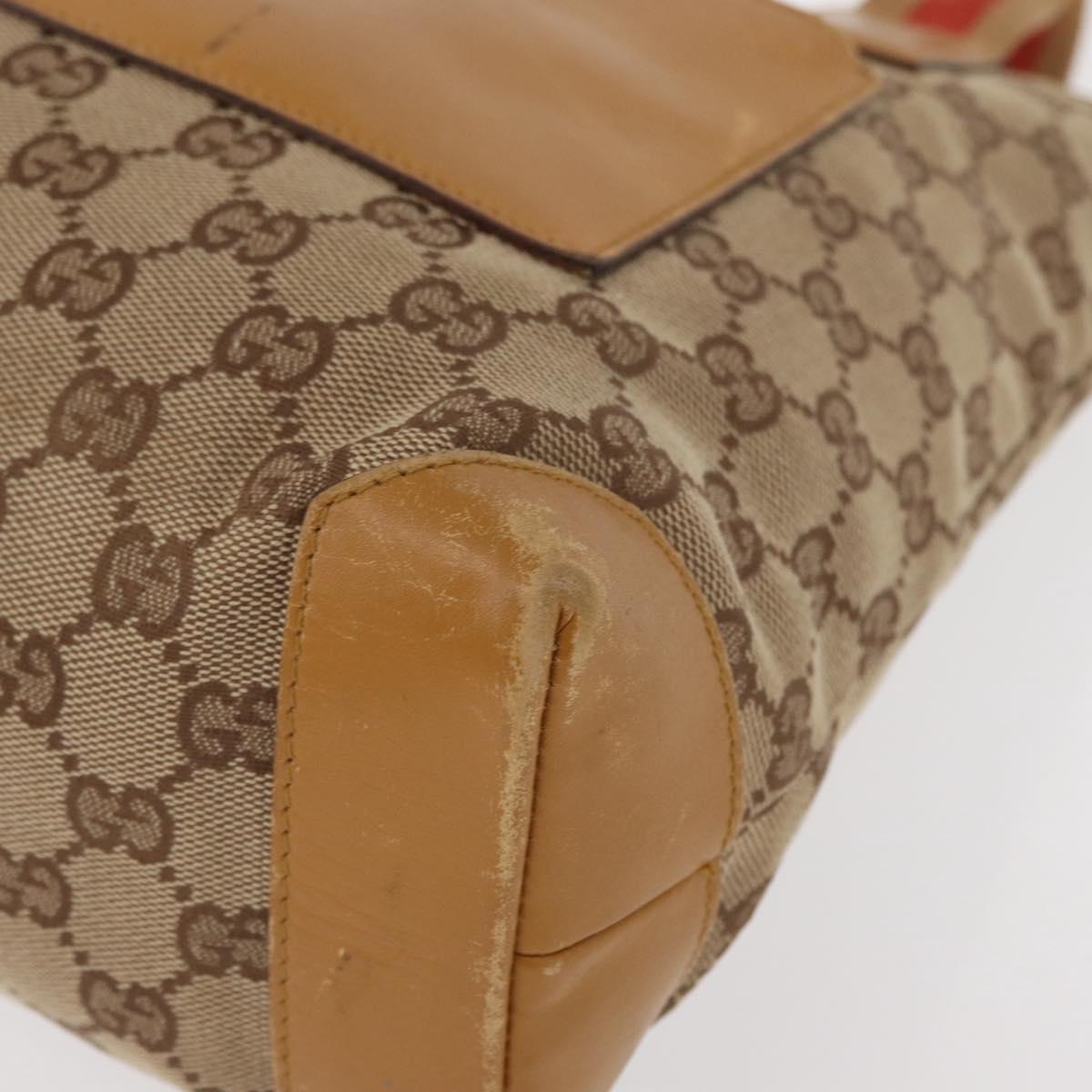 GUCCI GG Canvas Sherry Line Tote Bag Beige 019 0402 1705 Auth 161406