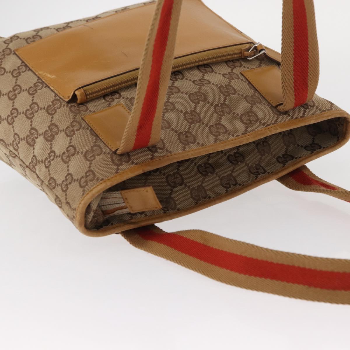 GUCCI GG Canvas Sherry Line Tote Bag Beige 019 0402 1705 Auth 161406