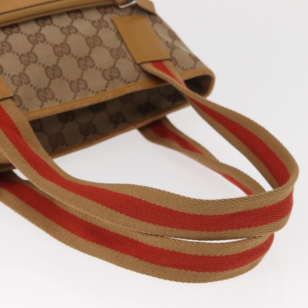 GUCCI GG Canvas Sherry Line Tote Bag Beige 019 0402 1705 Auth 161406