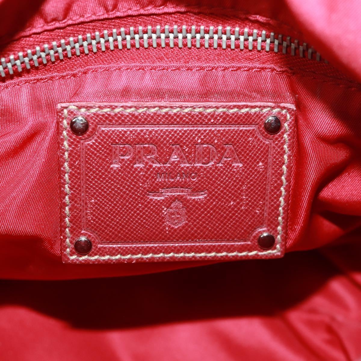 PRADA Shoulder Bag Nylon Green Silver Auth 161408