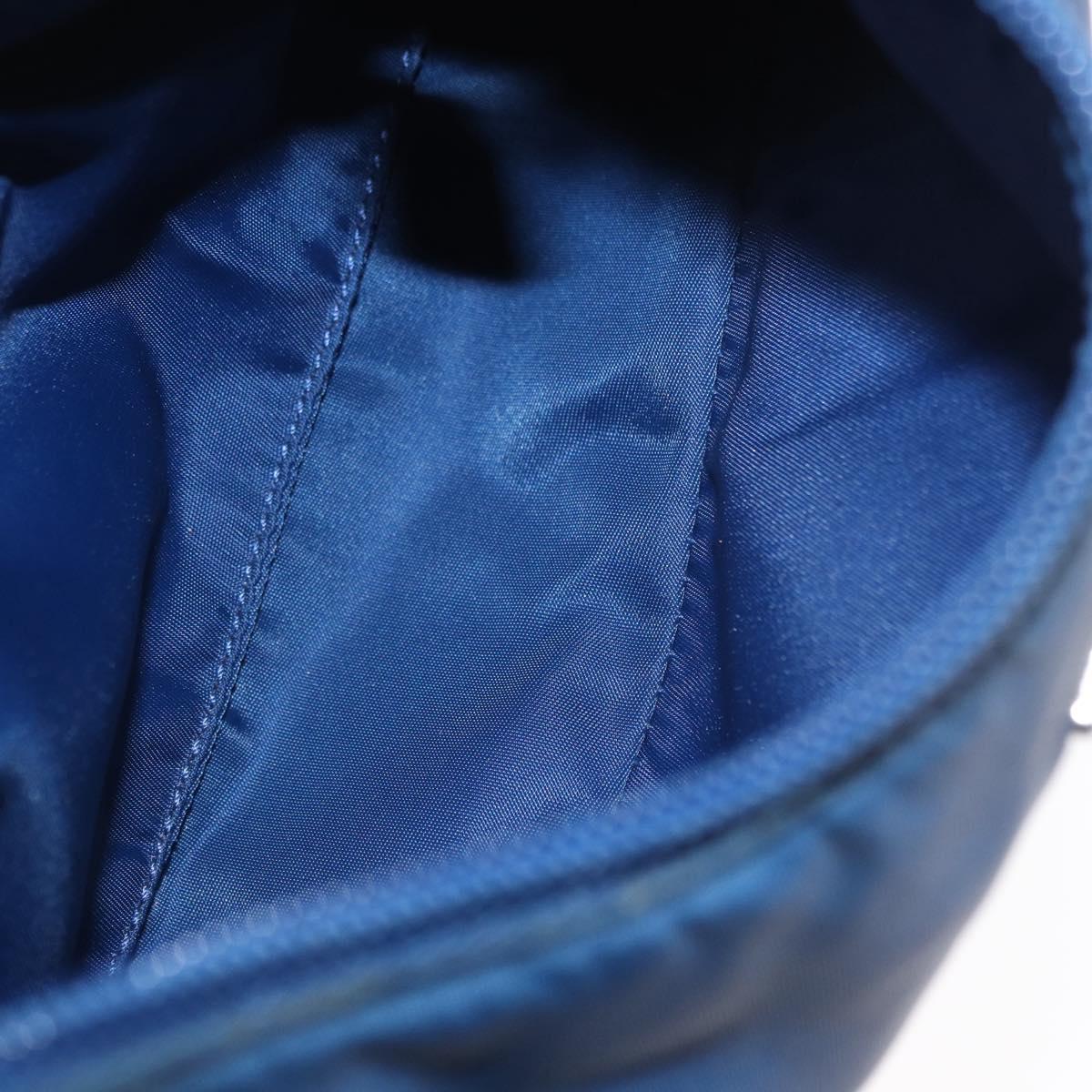 PRADA Hand Bag Nylon Blue Silver Auth 161409