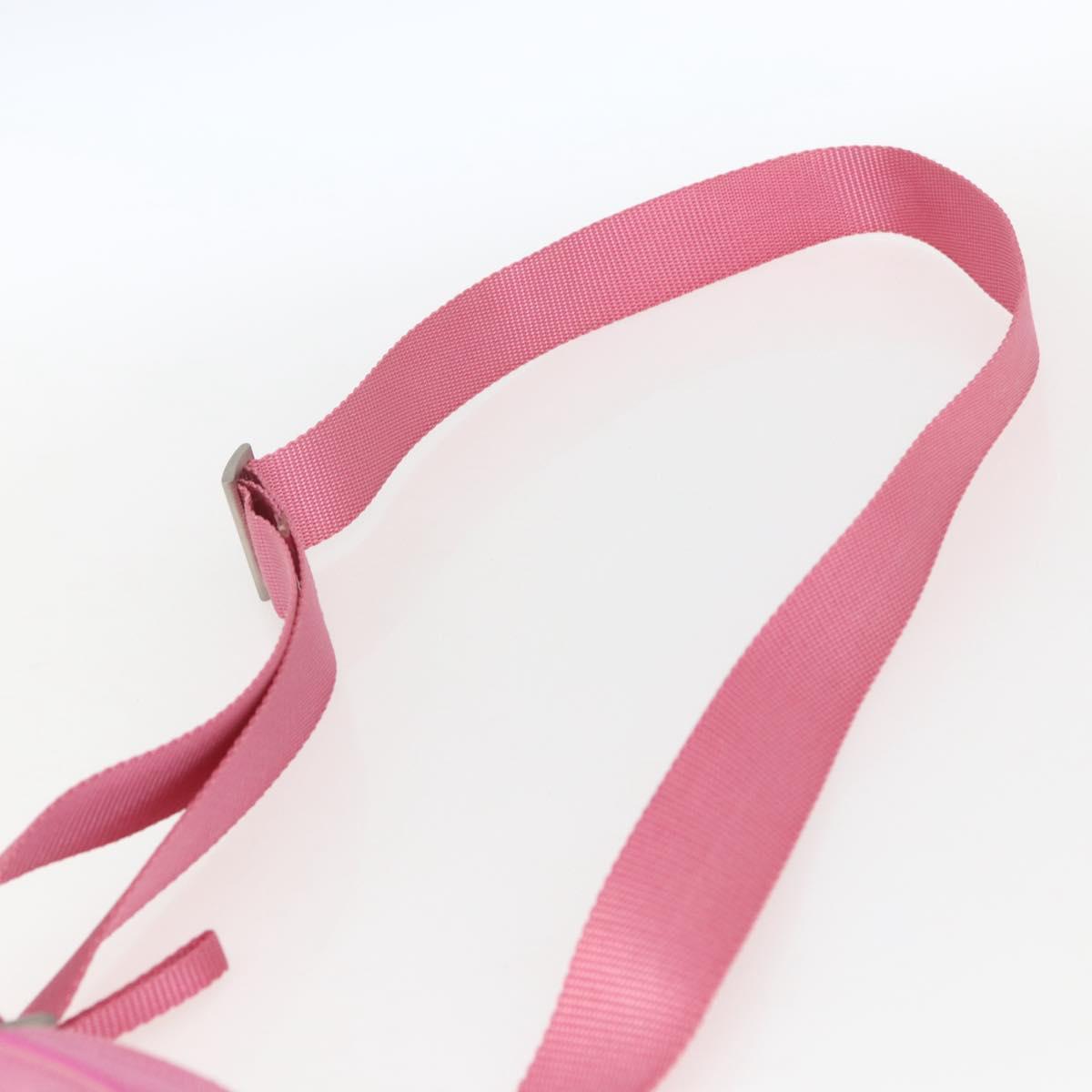 PRADA Shoulder Bag Nylon Pink Silver Auth 161410