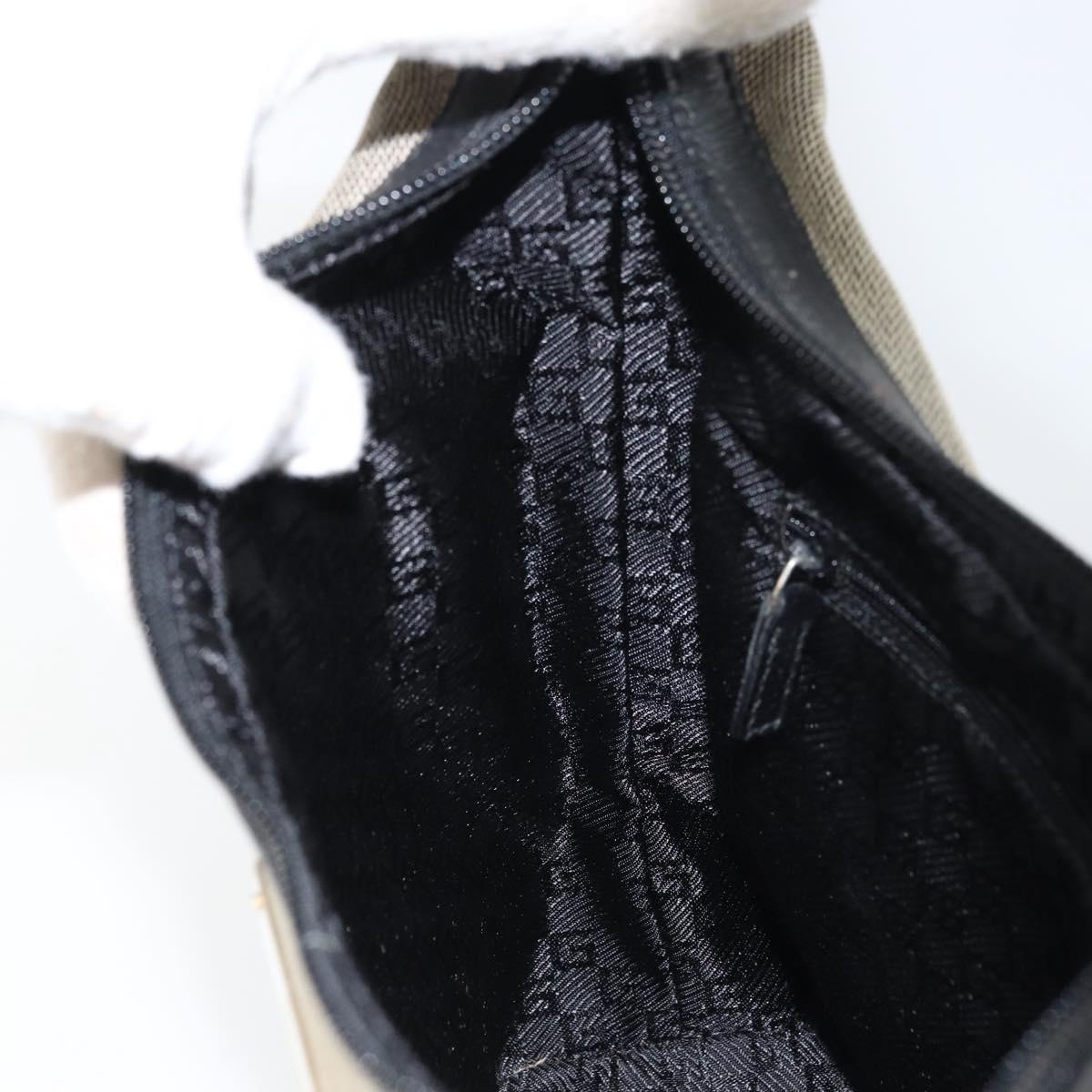 GUCCI Shoulder Bag Canvas Gray Gold 001 4204 Auth 161417