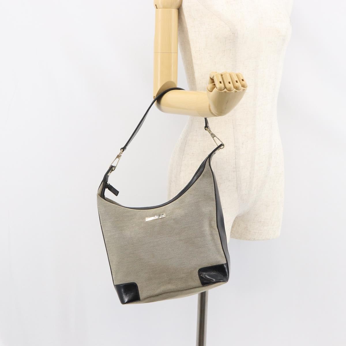 GUCCI Shoulder Bag Canvas Gray Gold 001 4204 Auth 161417