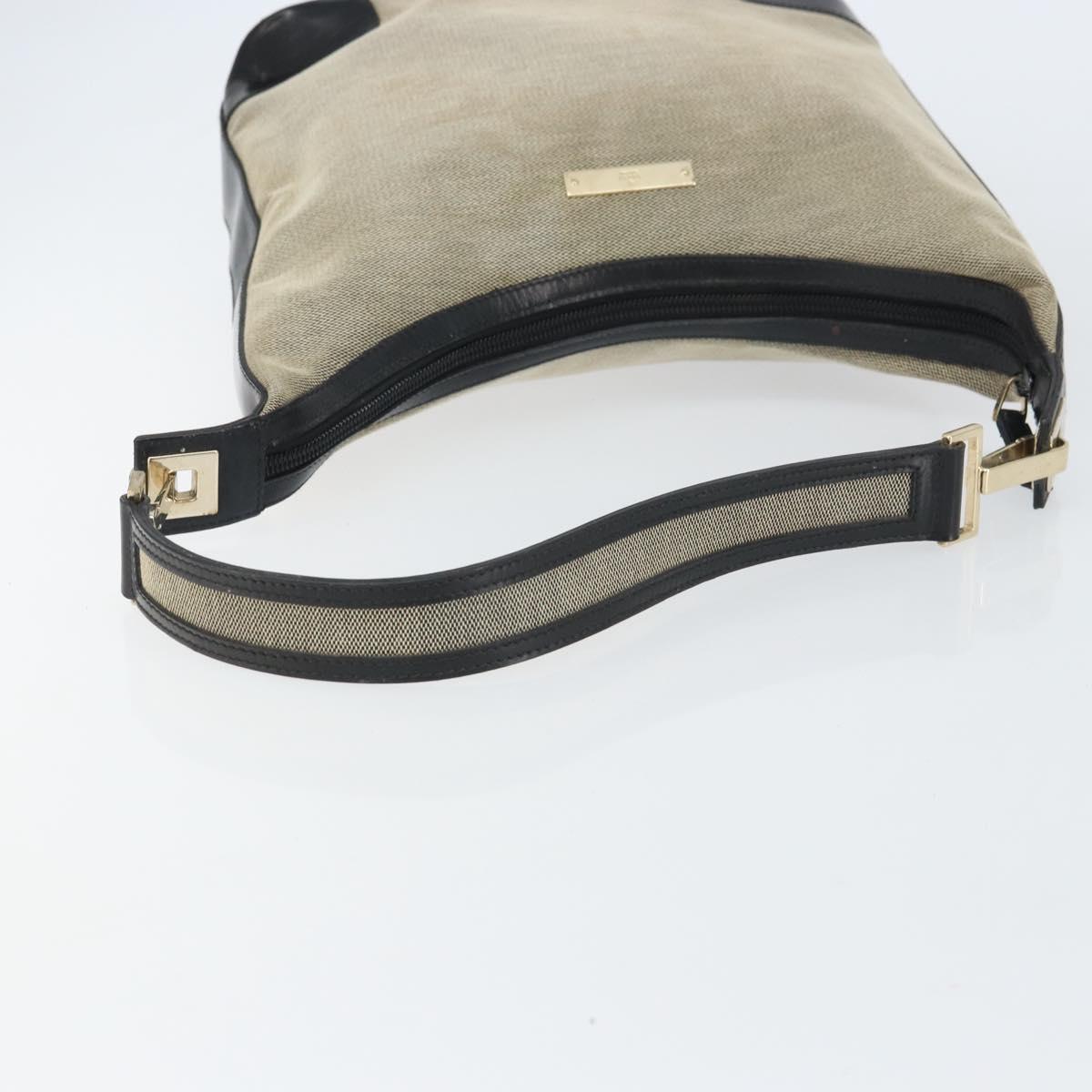 GUCCI Shoulder Bag Canvas Gray Gold 001 4204 Auth 161417