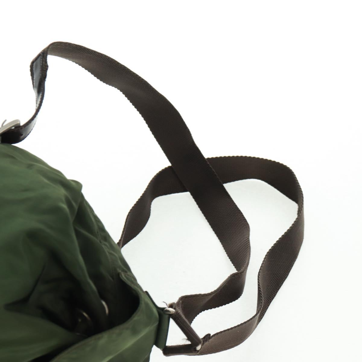 PRADA Backpack Nylon Green Silver Auth 161420