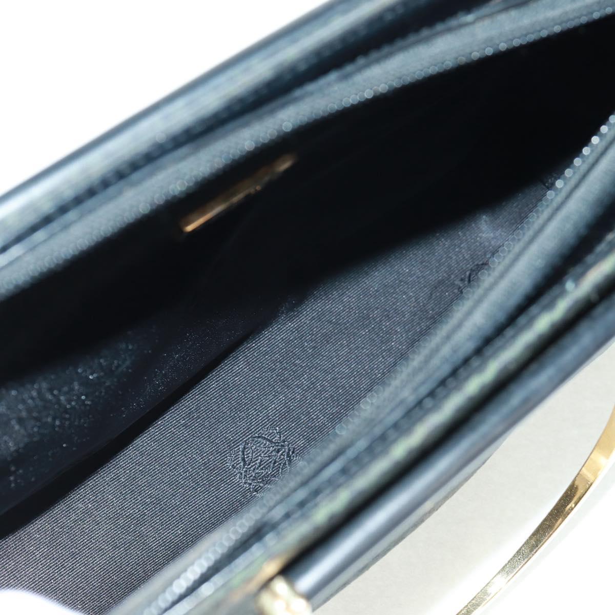 LOEWE Hand Bag Canvas Black Gold Auth 161425V