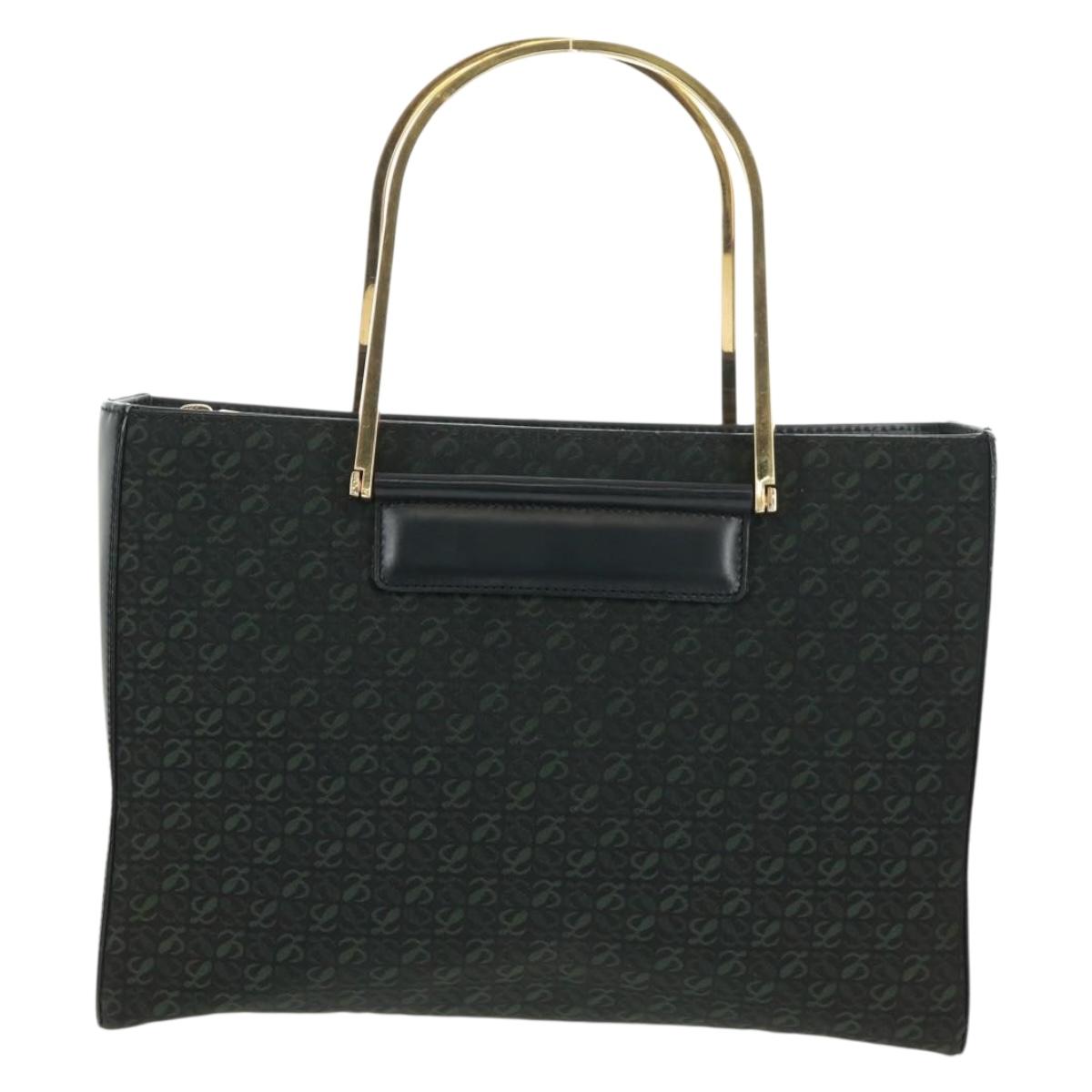 LOEWE Hand Bag Canvas Black Gold Auth 161425V