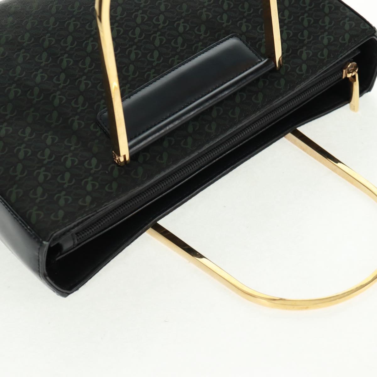 LOEWE Hand Bag Canvas Black Gold Auth 161425V