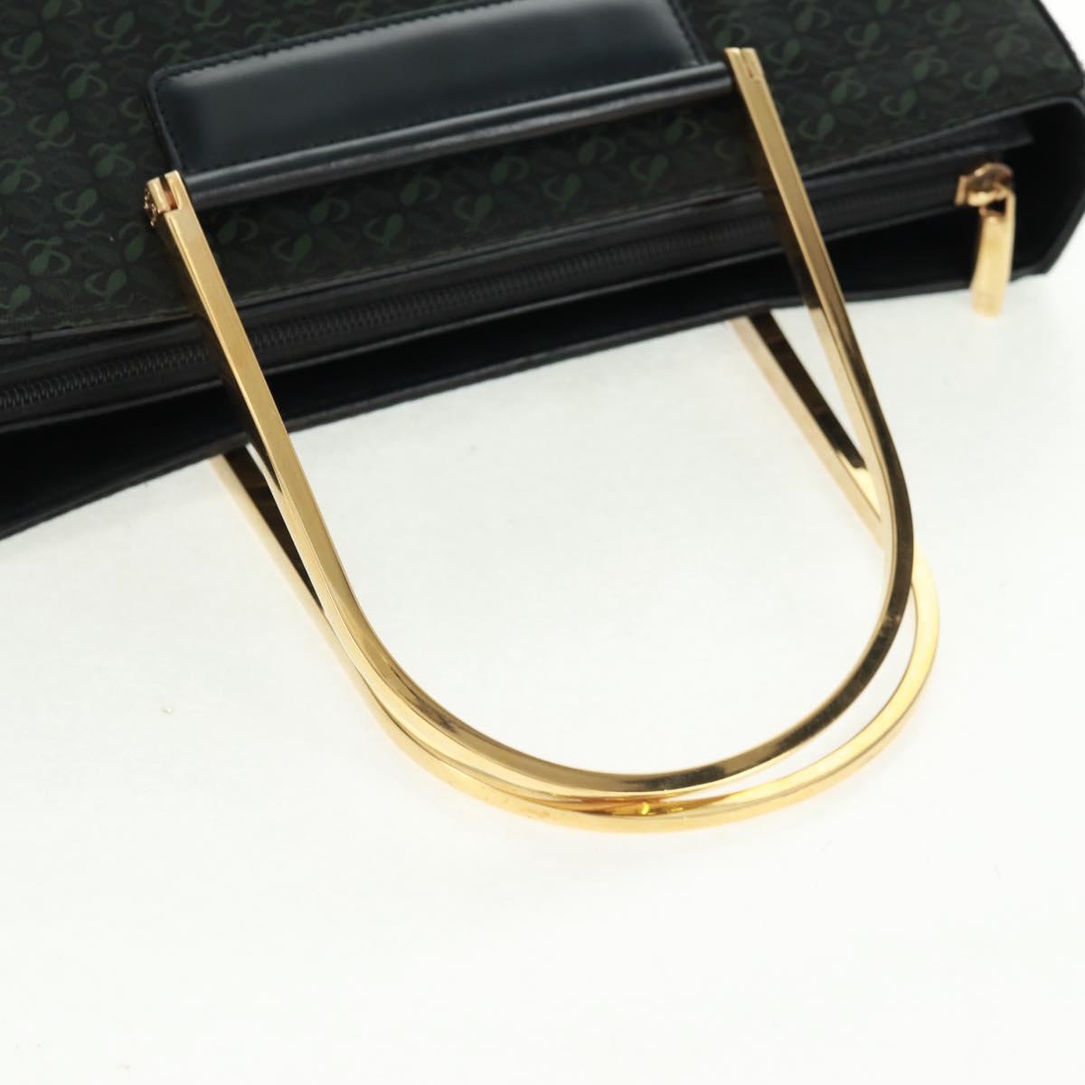 LOEWE Hand Bag Canvas Black Gold Auth 161425V