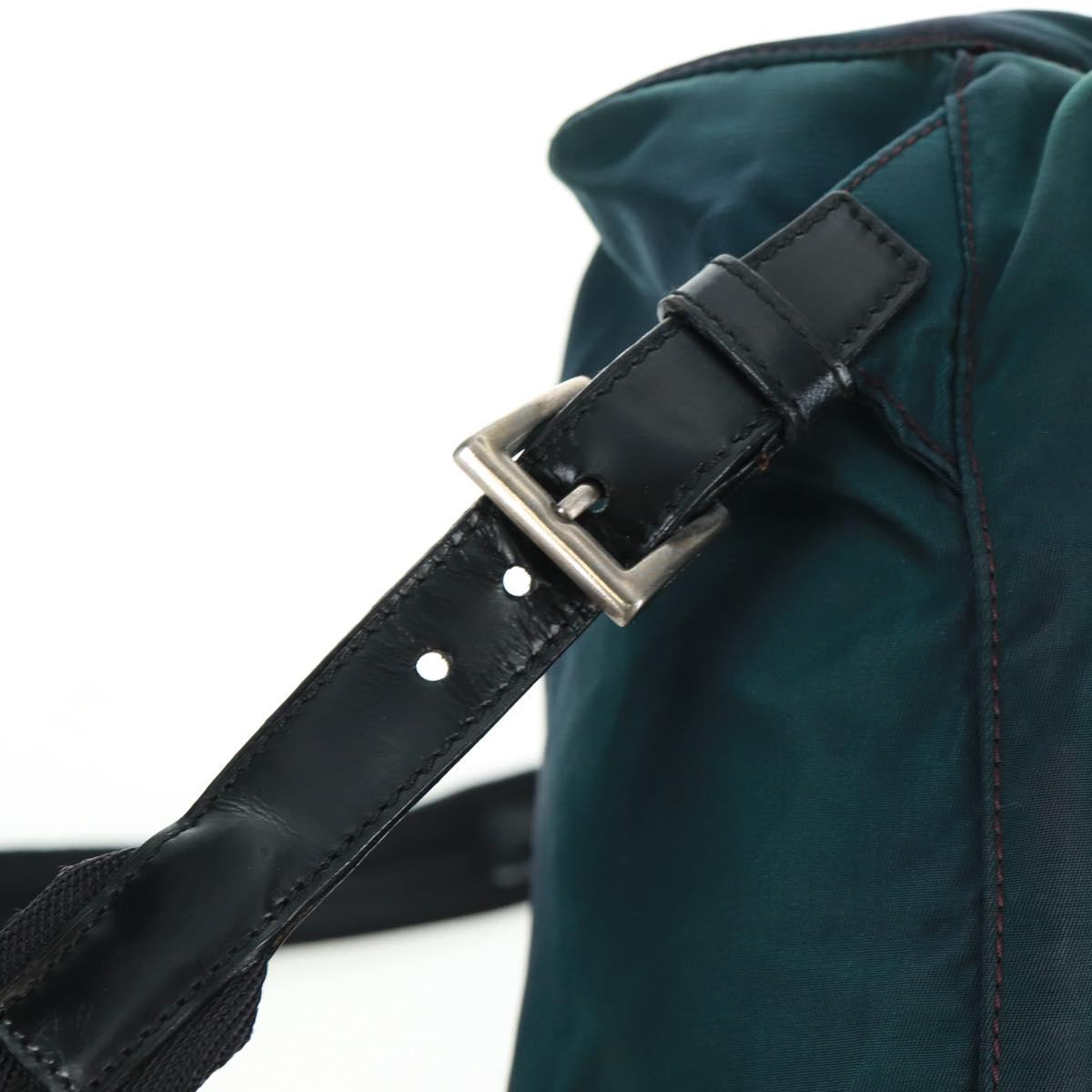 PRADA Backpack Nylon Green Silver Auth 161433