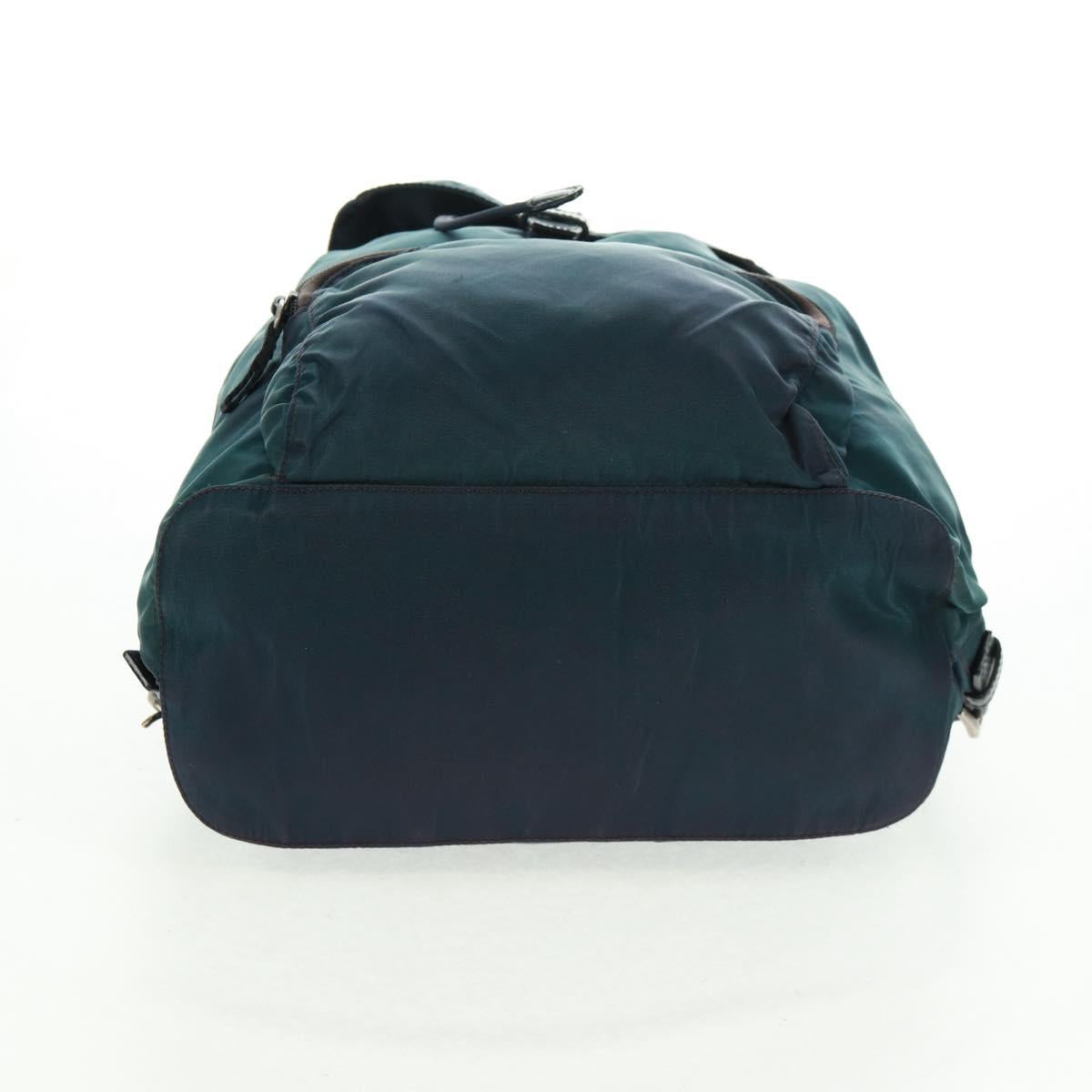 PRADA Backpack Nylon Green Silver Auth 161433