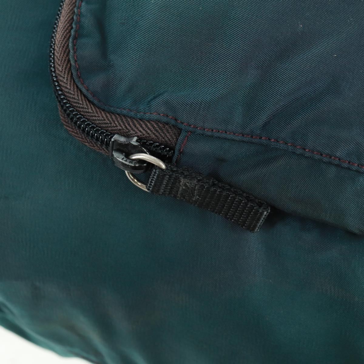 PRADA Backpack Nylon Green Silver Auth 161433