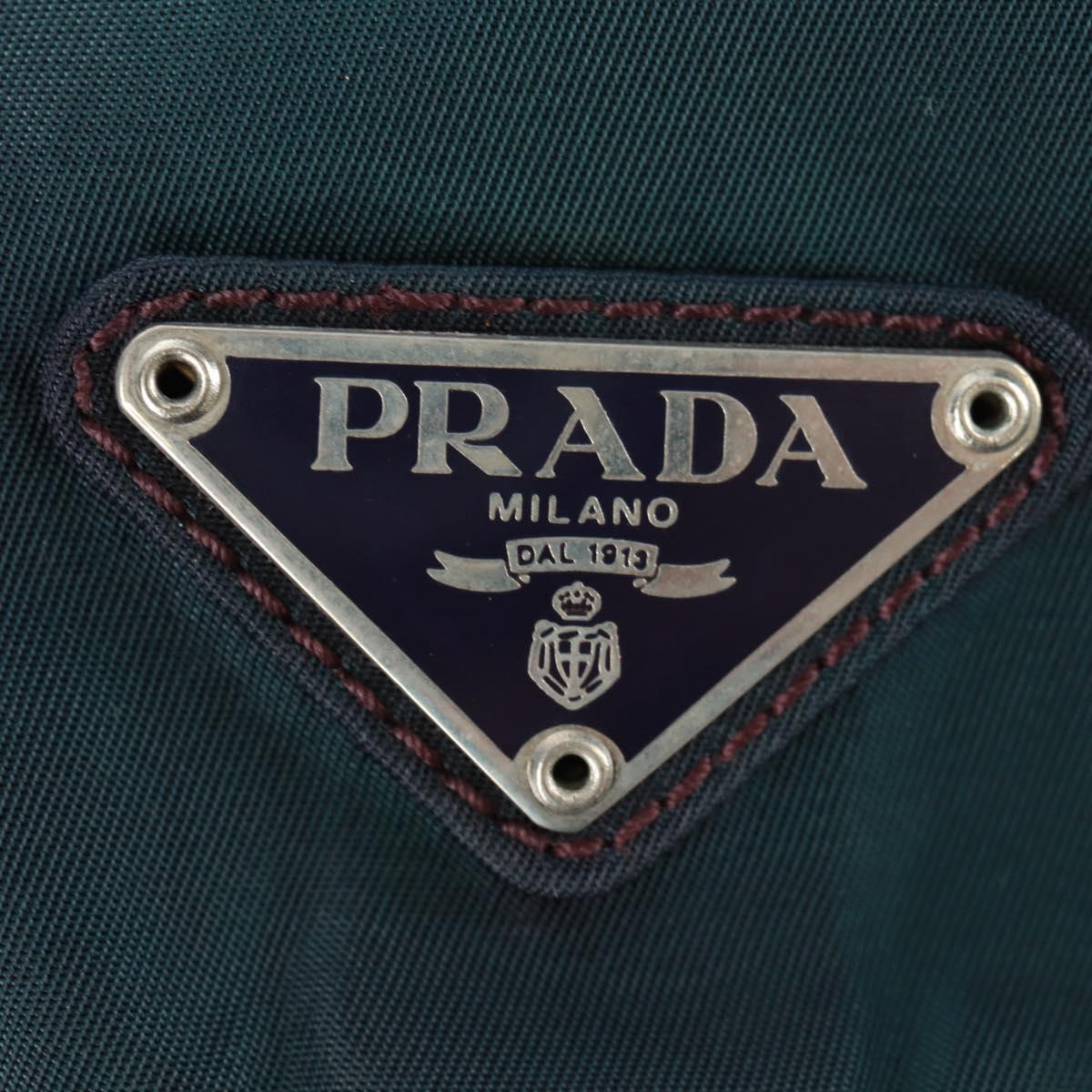 PRADA Backpack Nylon Green Silver Auth 161433