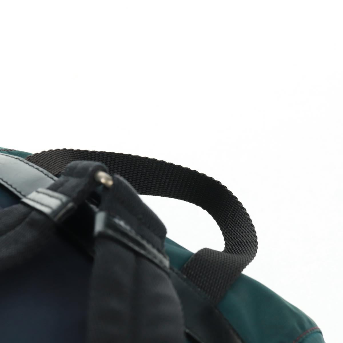 PRADA Backpack Nylon Green Silver Auth 161433