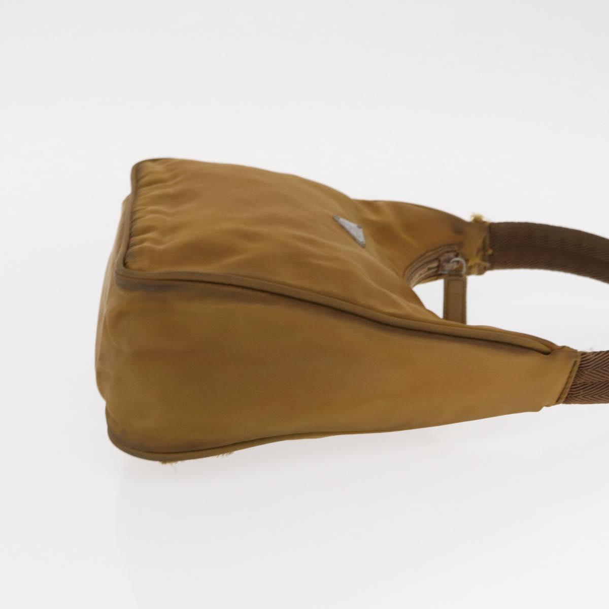 PRADA Hand Bag Nylon Brown Auth 161437