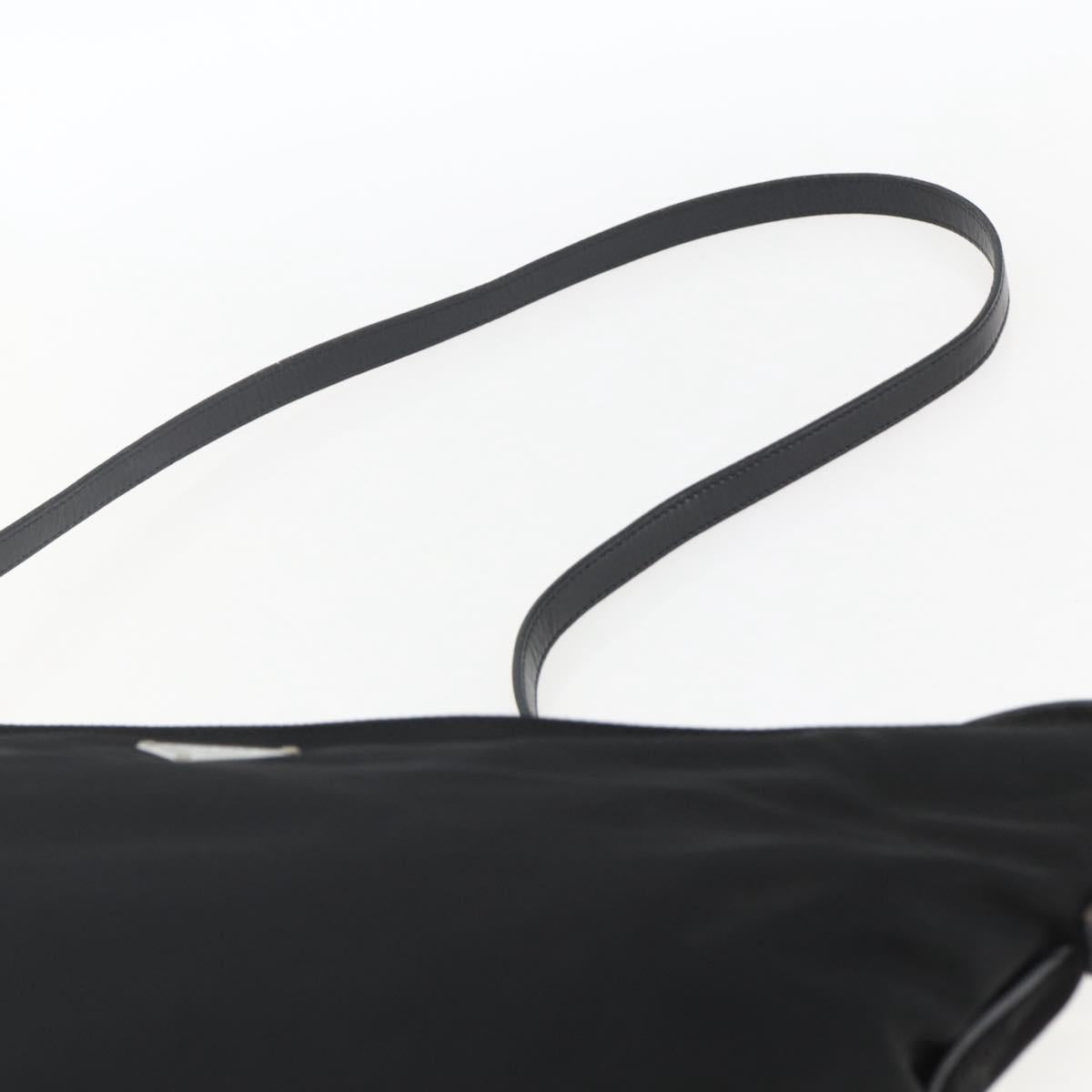 PRADA Shoulder Bag Nylon Black Silver Auth 161445