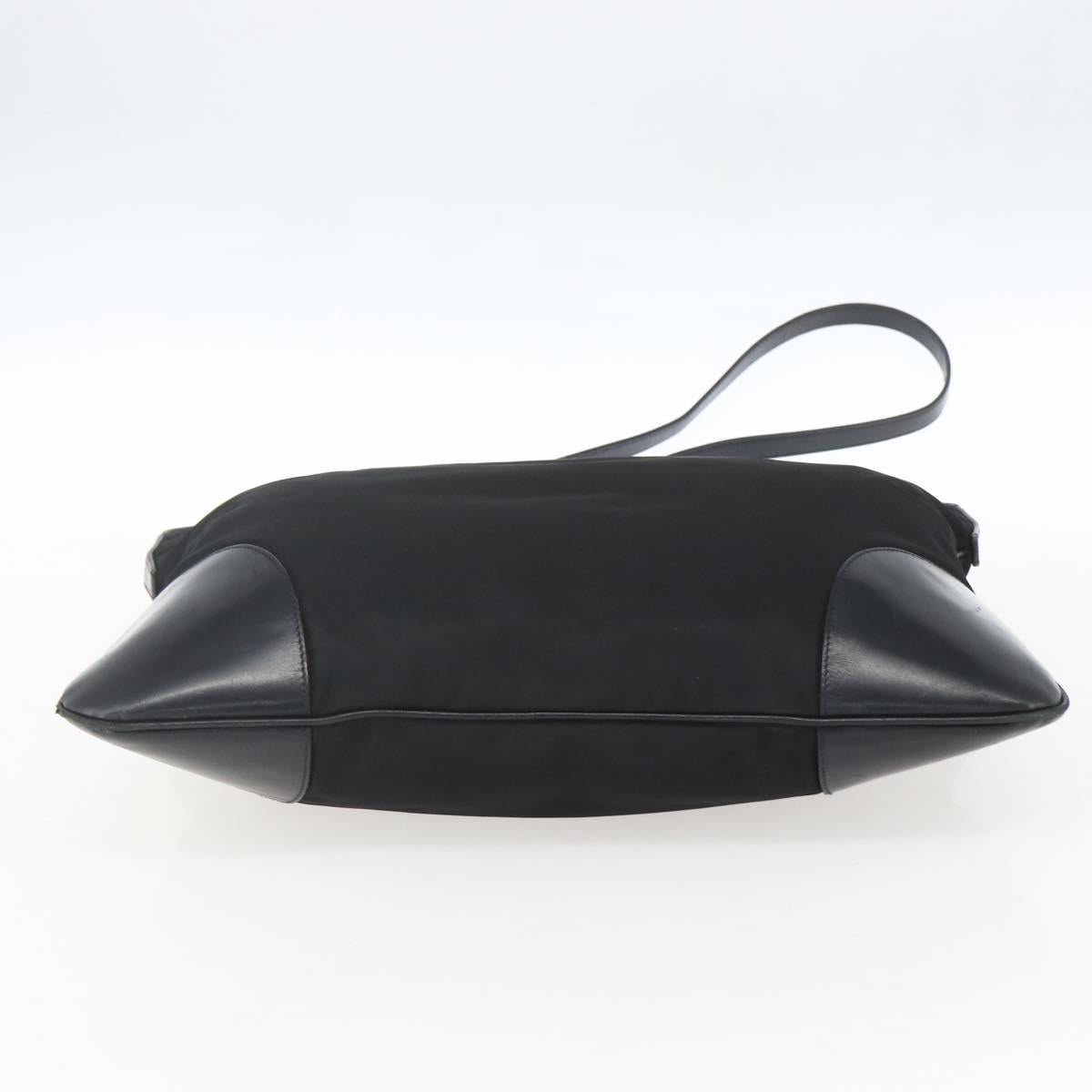 PRADA Shoulder Bag Nylon Black Silver Auth 161445