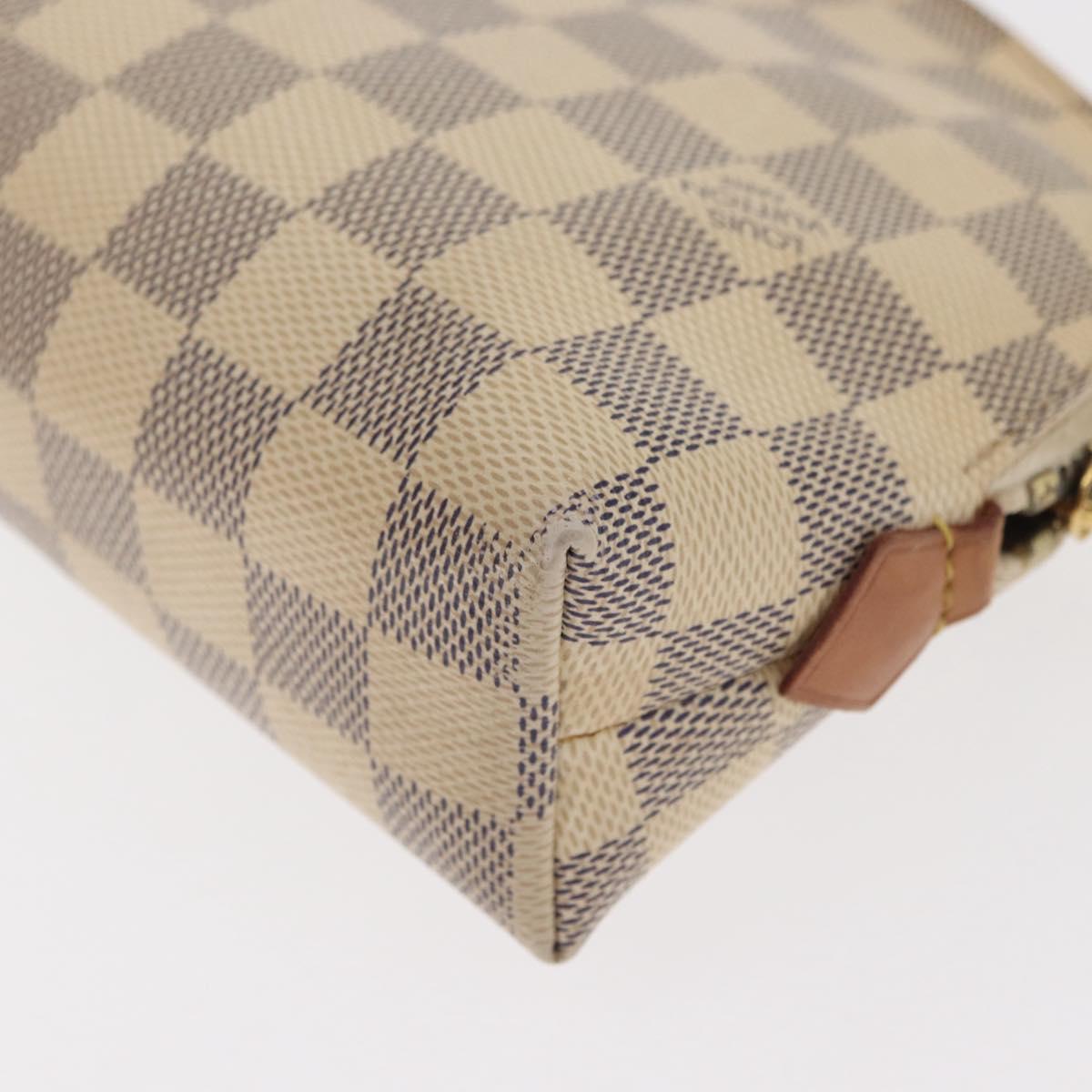 LOUIS VUITTON Damier Azur Pochette Cosmetic GM Pouch N23346 LV Auth 161452A