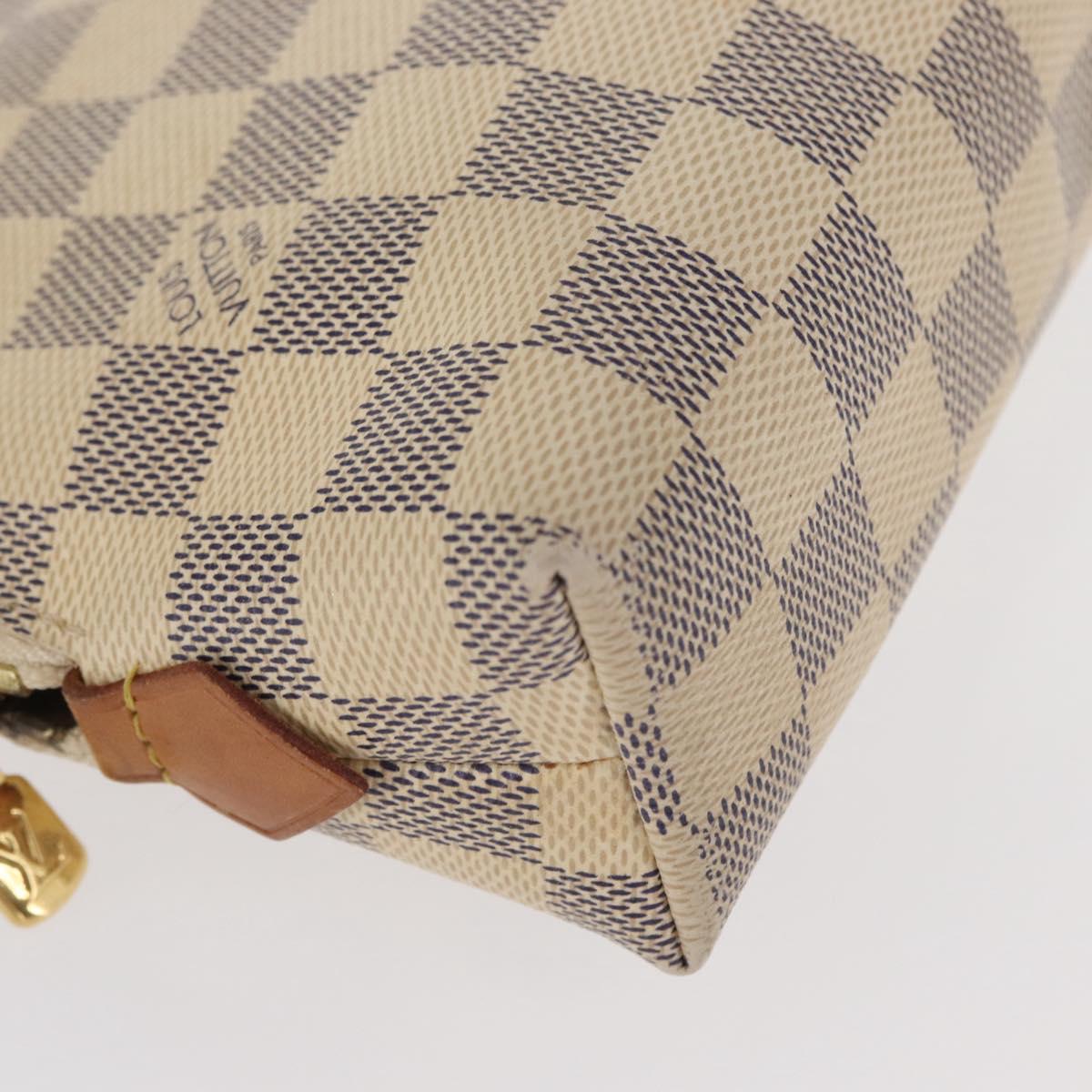 LOUIS VUITTON Damier Azur Pochette Cosmetic GM Pouch N23346 LV Auth 161452A