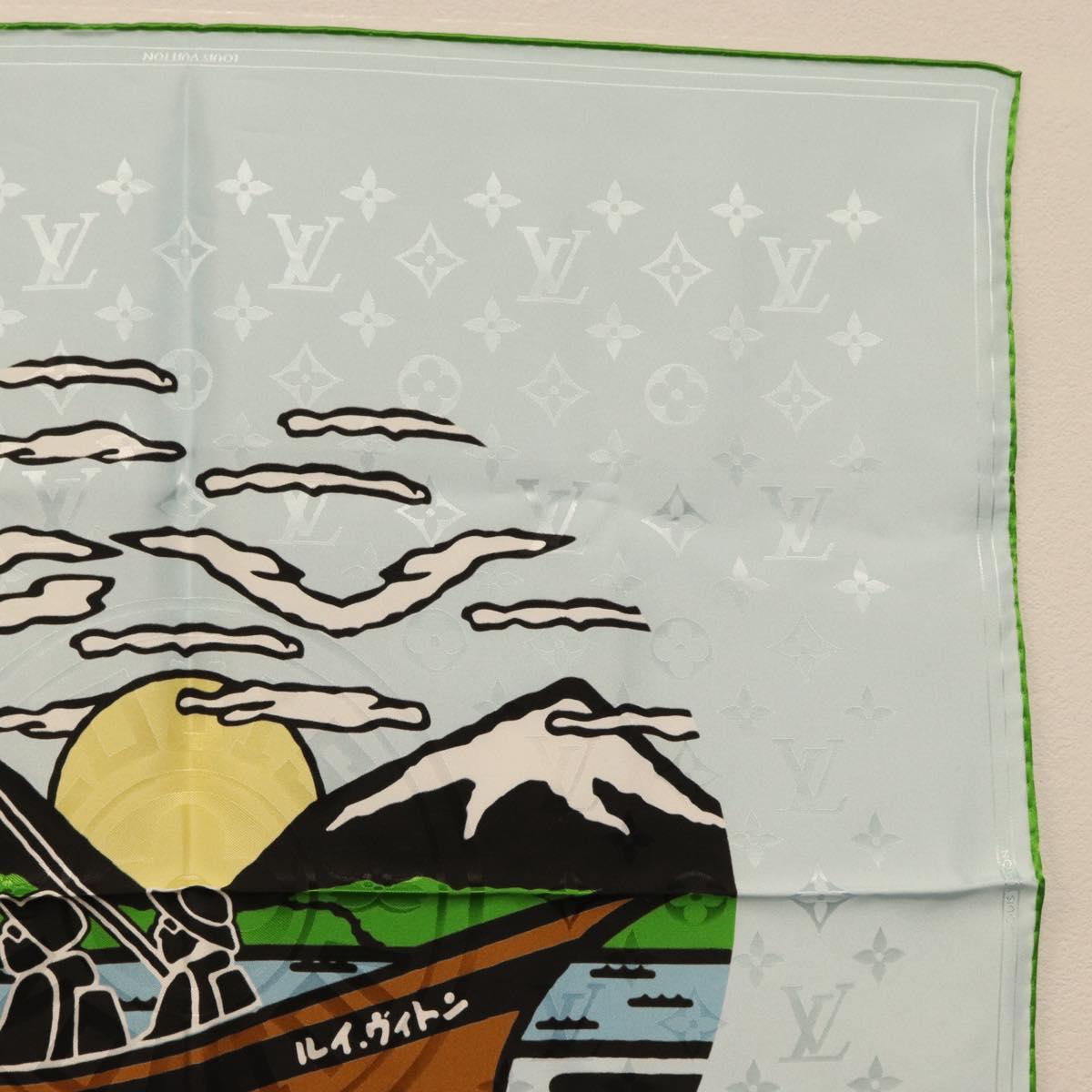LOUIS VUITTON LV City Stamp Bandana S00 Scarf Light Blue M96939 LV Auth 161456SM