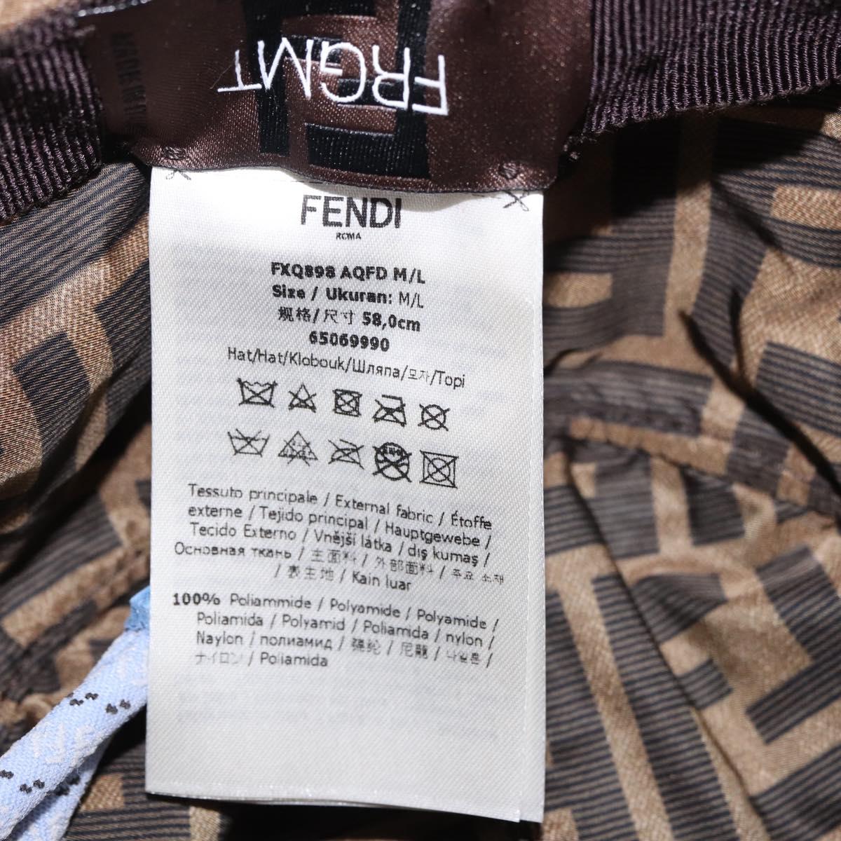 FENDI x FRGMT x POKÉMON ZUCCA Canvas Bucket Hat Mini-Dragon Brown Auth 161464SM
