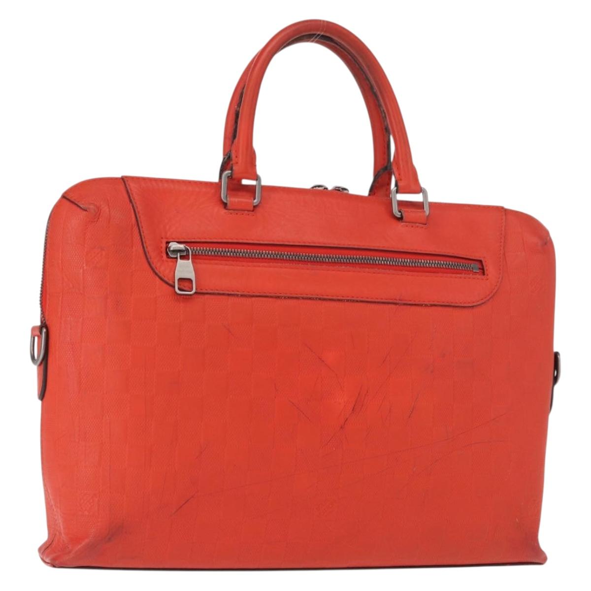 LOUIS VUITTON Damier Infini Porte Documents Voyage Orange N41143 LV Auth 161486