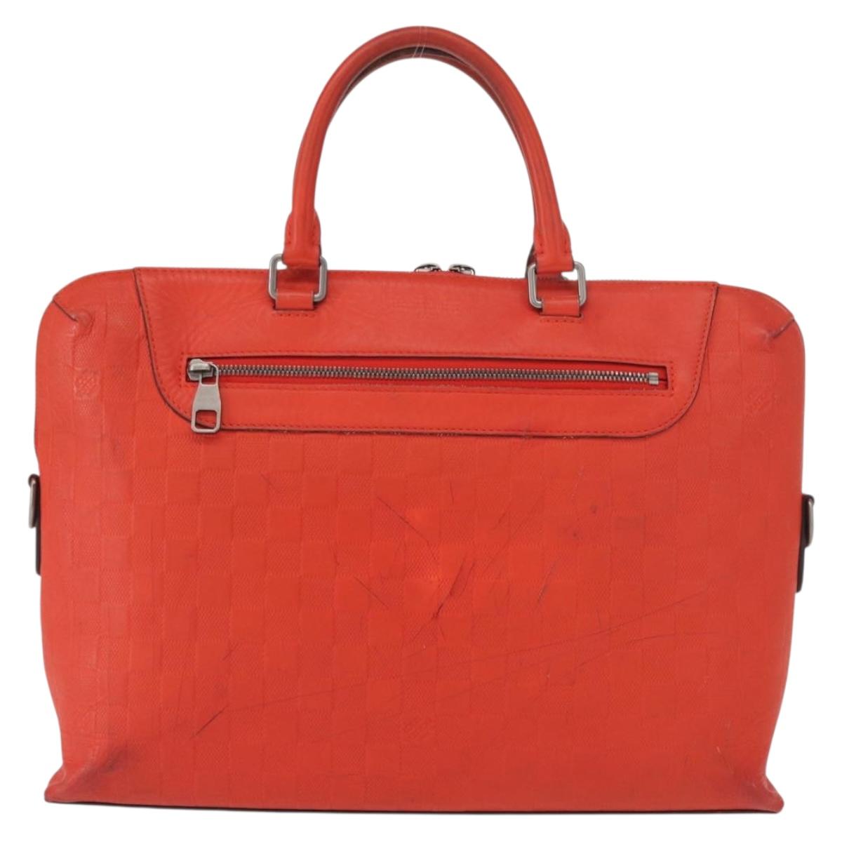 LOUIS VUITTON Damier Infini Porte Documents Voyage Orange N41143 LV Auth 161486