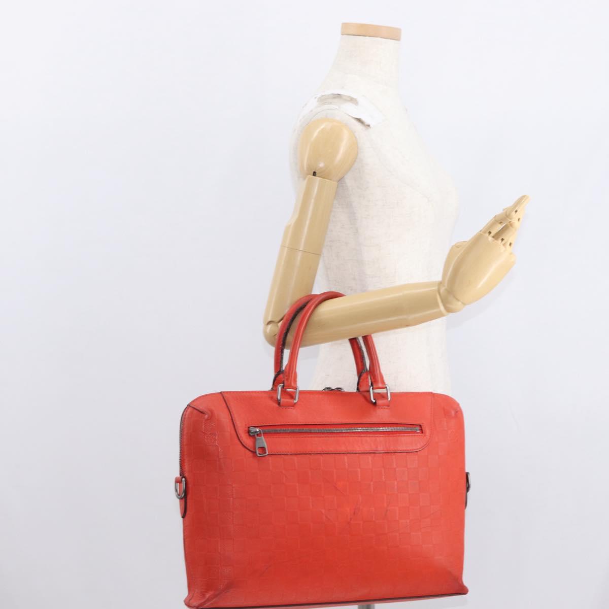 LOUIS VUITTON Damier Infini Porte Documents Voyage Orange N41143 LV Auth 161486