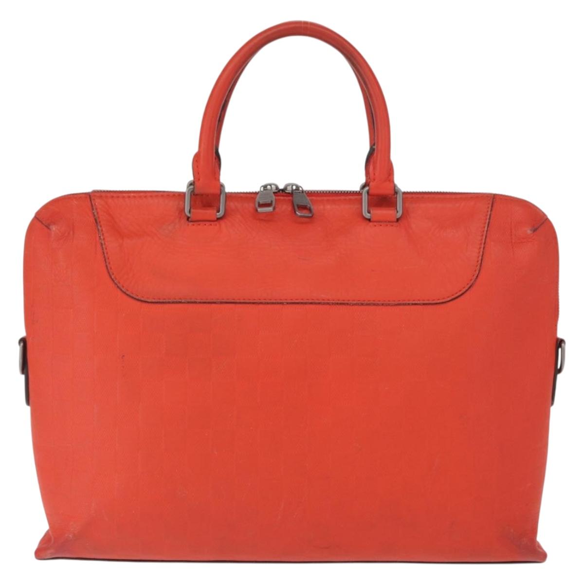 LOUIS VUITTON Damier Infini Porte Documents Voyage Orange N41143 LV Auth 161486