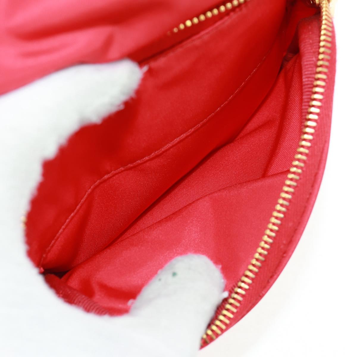PRADA Shoulder Bag Nylon 2way Red Gold Auth 161489V