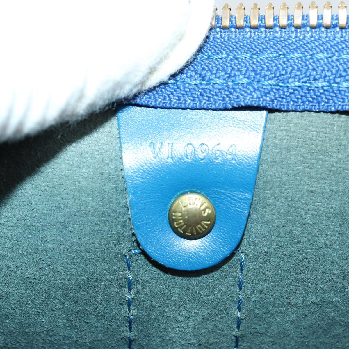 LOUIS VUITTON Epi Keepall 50 Boston Bag Blue M42965 LV Auth 161491