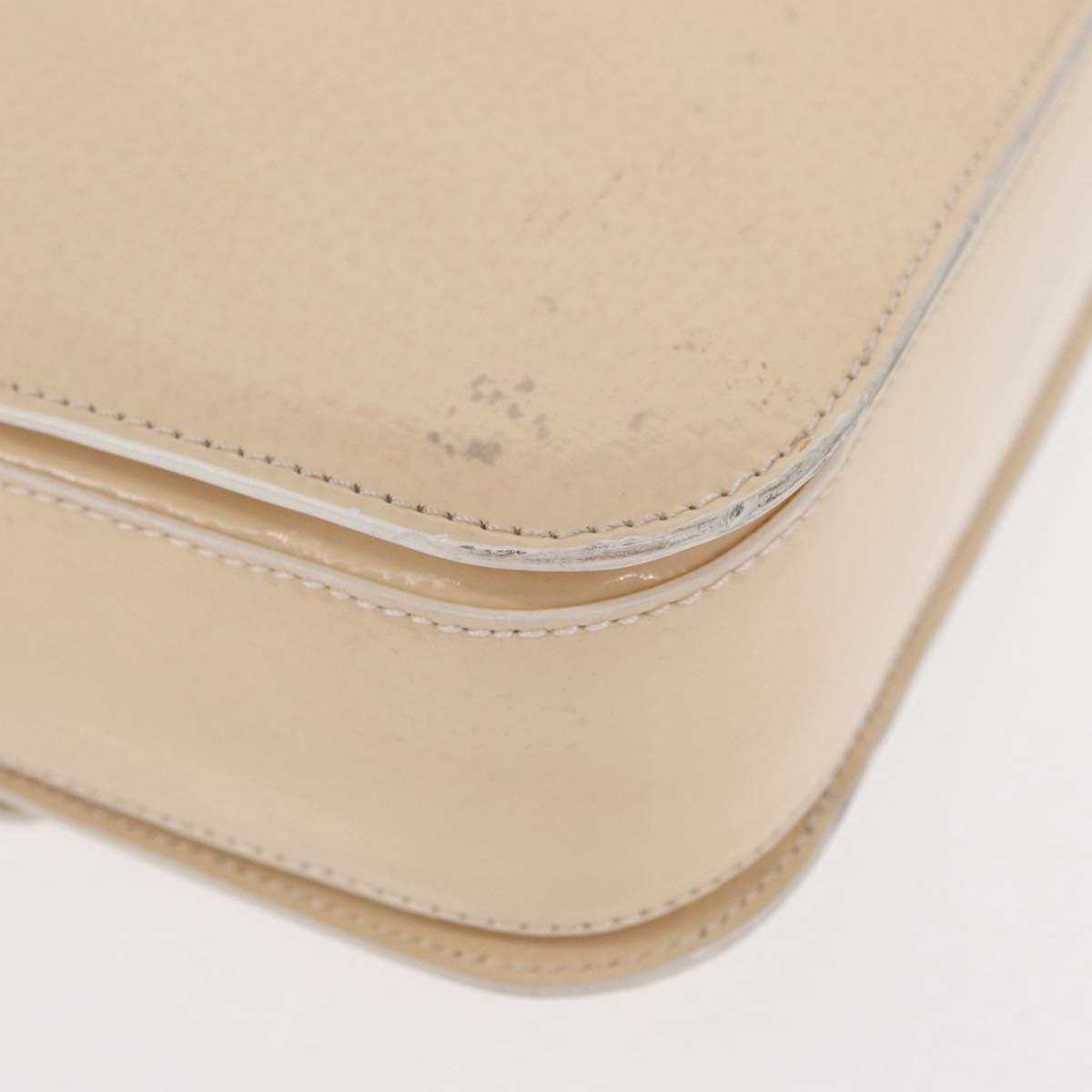 CELINE Circle Shoulder Bag Enamel Ivory Gold Auth 161499