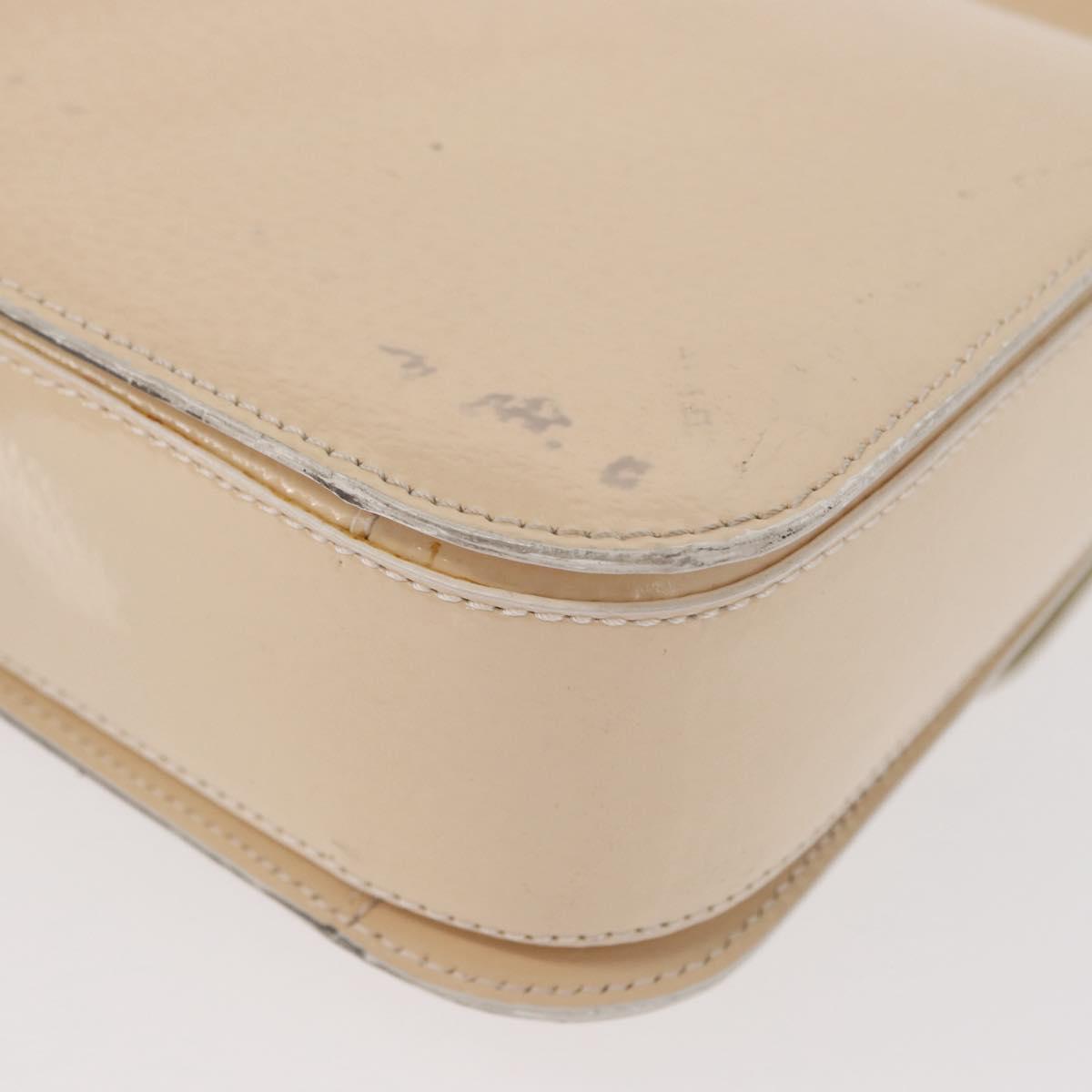 CELINE Circle Shoulder Bag Enamel Ivory Gold Auth 161499