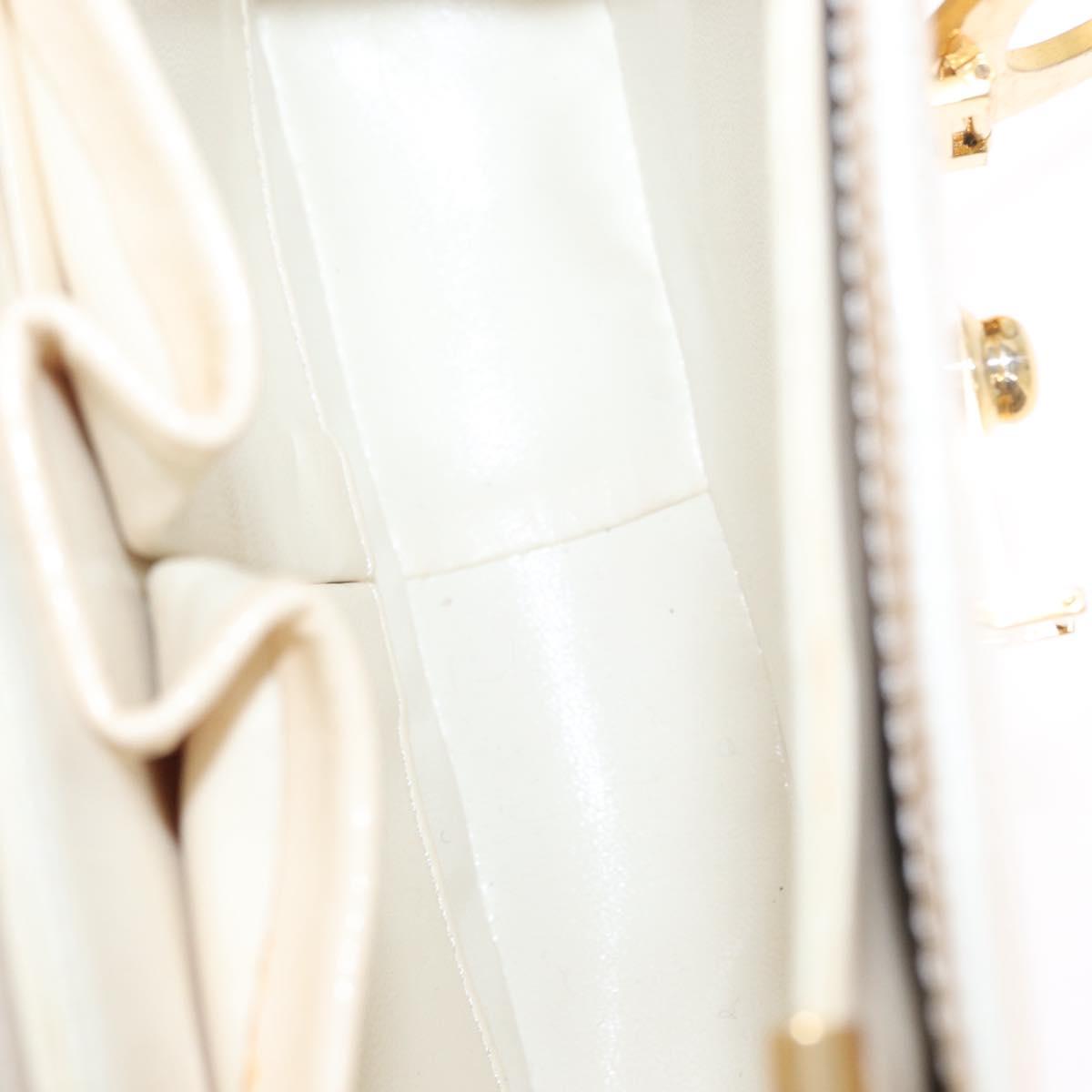 CELINE Circle Shoulder Bag Enamel Ivory Gold Auth 161499