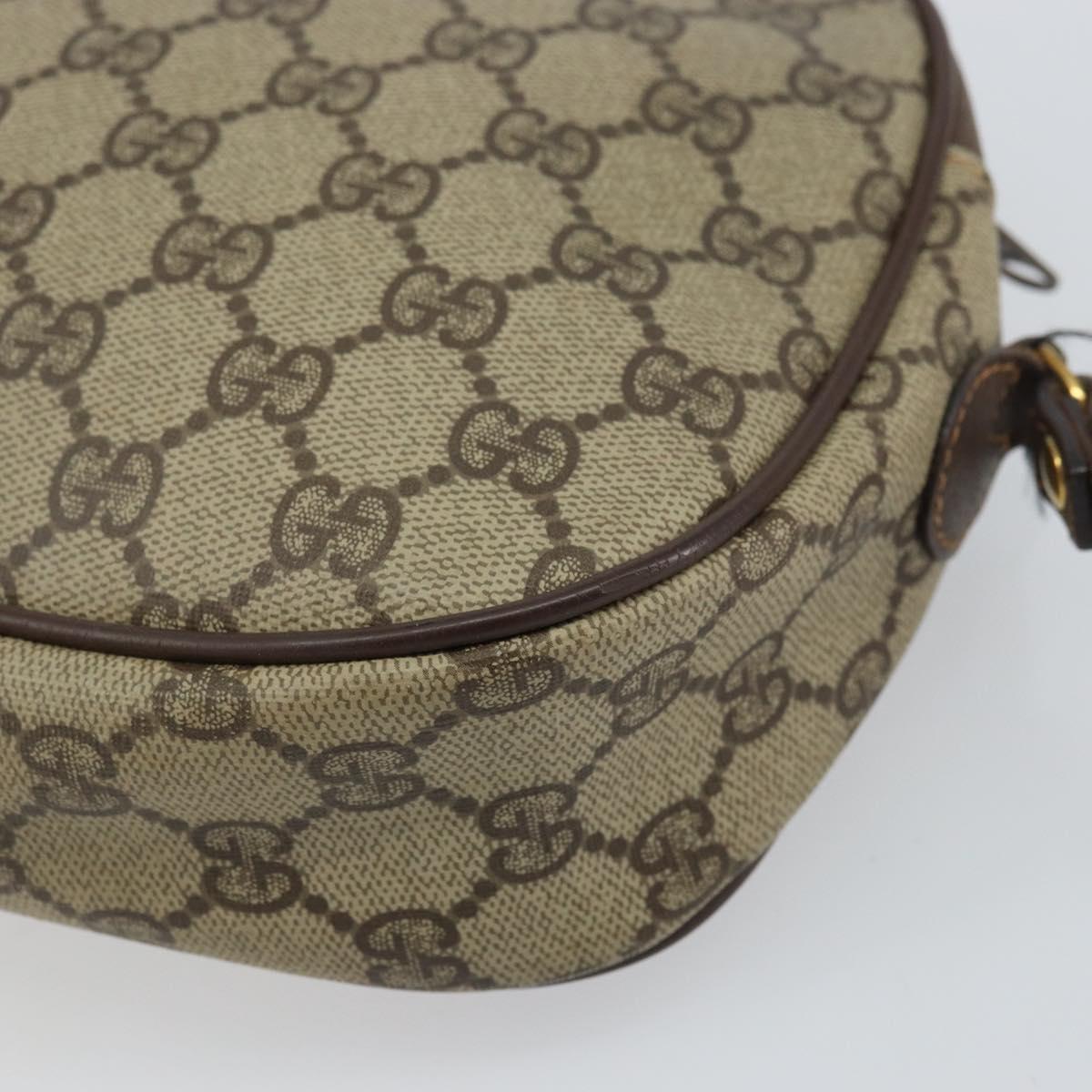 GUCCI GG Supreme Web Sherry Line Clutch Bag PVC Beige 156 01 034 Auth 161502