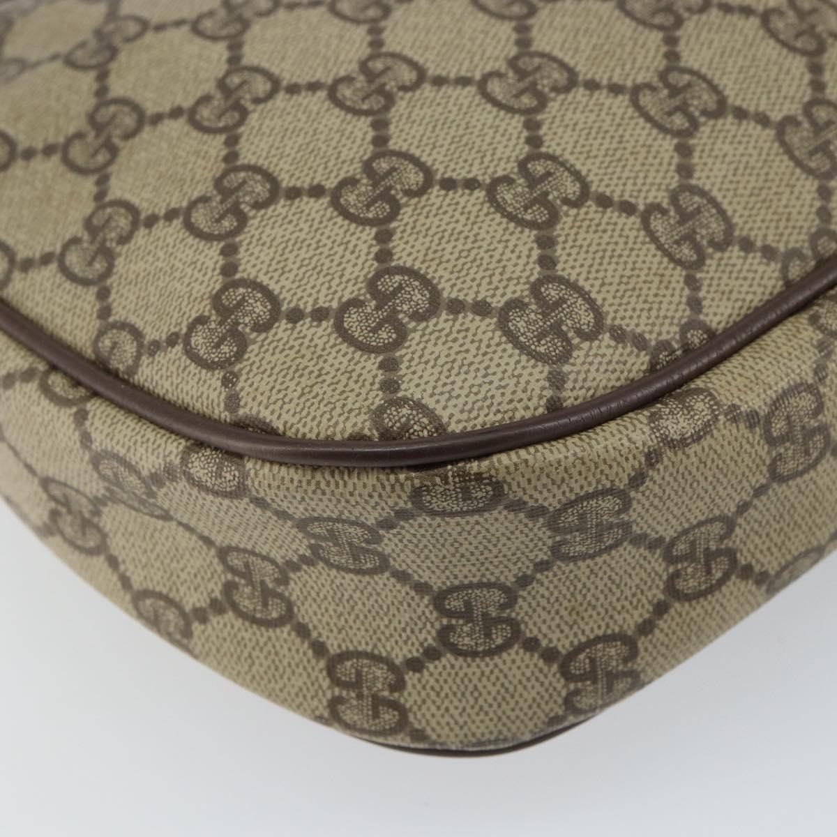 GUCCI GG Supreme Web Sherry Line Clutch Bag PVC Beige 156 01 034 Auth 161502