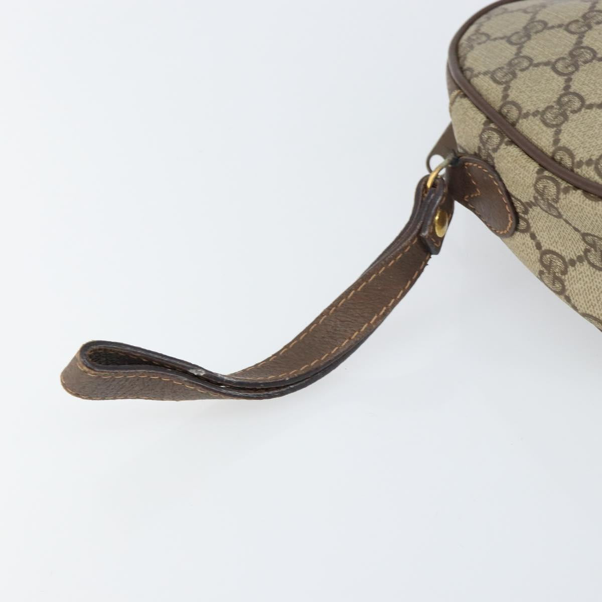 GUCCI GG Supreme Web Sherry Line Clutch Bag PVC Beige 156 01 034 Auth 161502