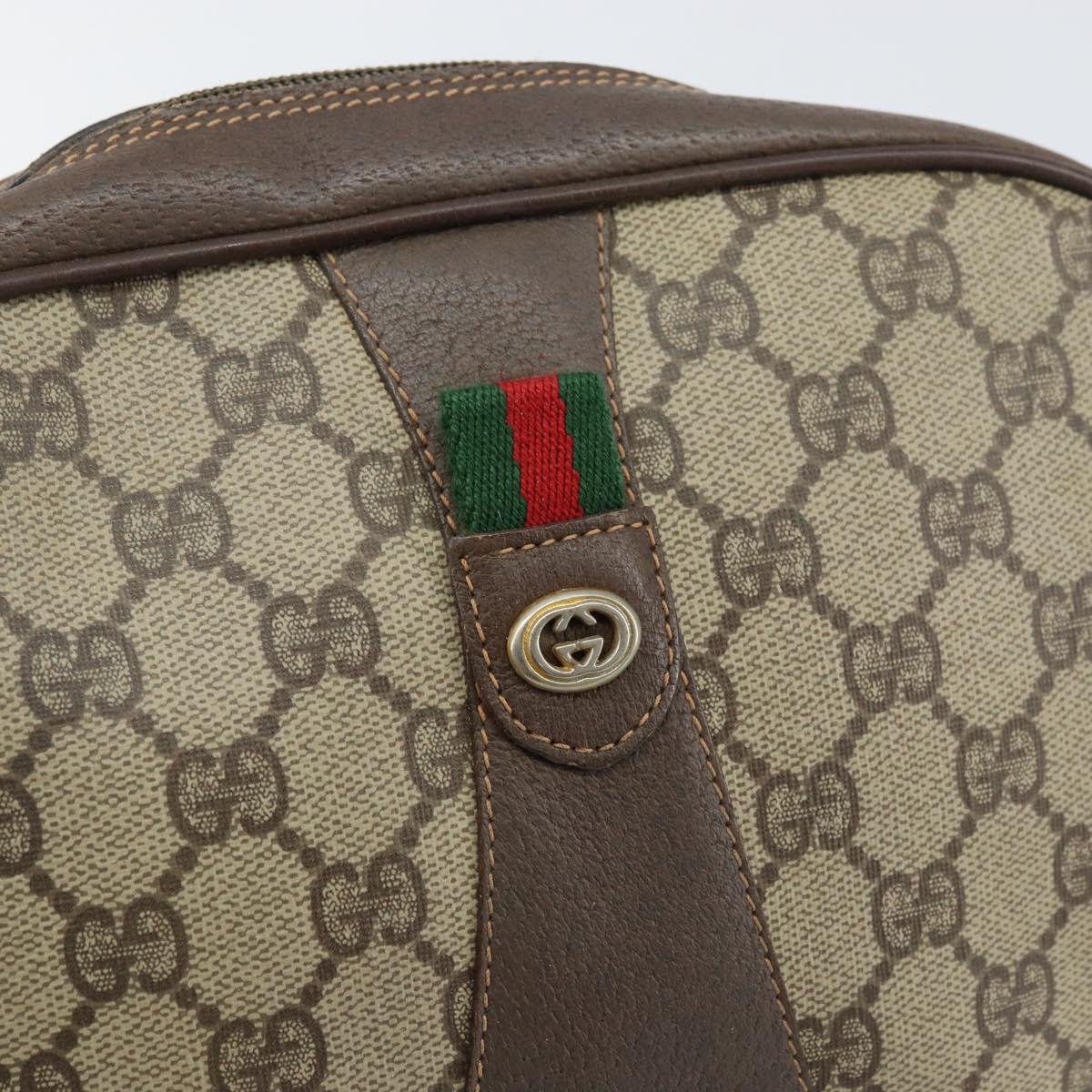 GUCCI GG Supreme Web Sherry Line Clutch Bag PVC Beige 156 01 034 Auth 161502