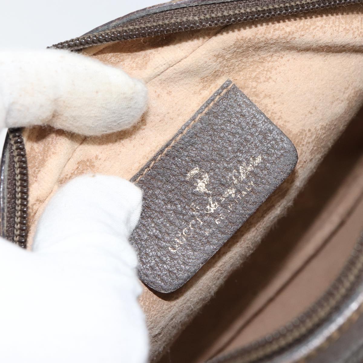 GUCCI GG Supreme Web Sherry Line Clutch Bag PVC Beige 156 01 034 Auth 161502