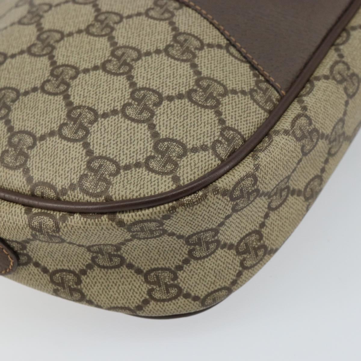 GUCCI GG Supreme Web Sherry Line Clutch Bag PVC Beige 156 01 034 Auth 161502