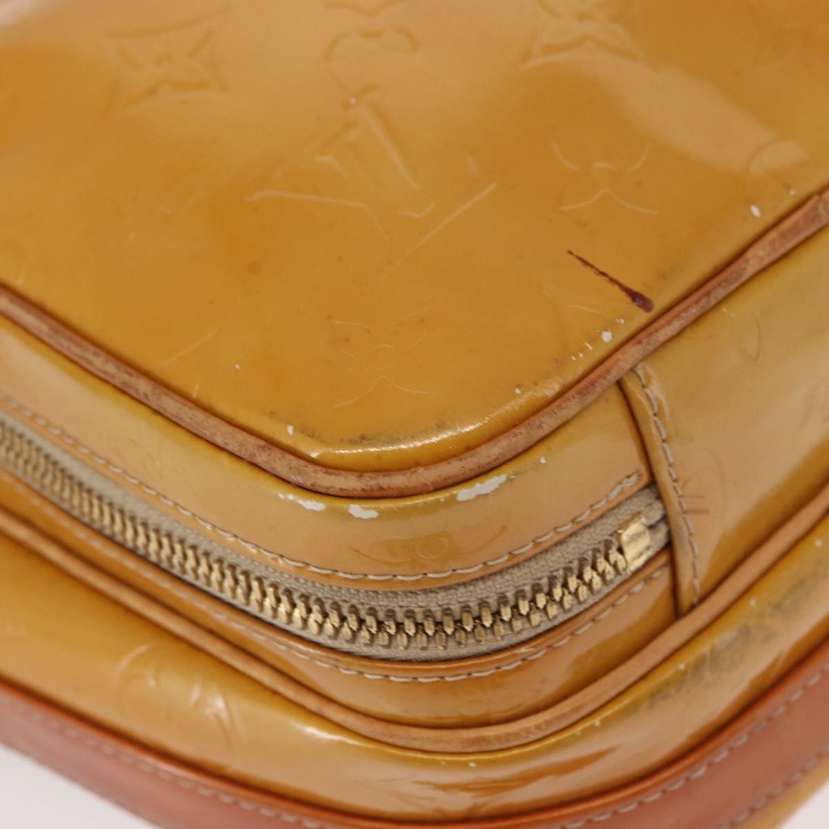 LOUIS VUITTON Monogram Vernis Wooster Bag Lime Yellow M91075 LV Auth 161506