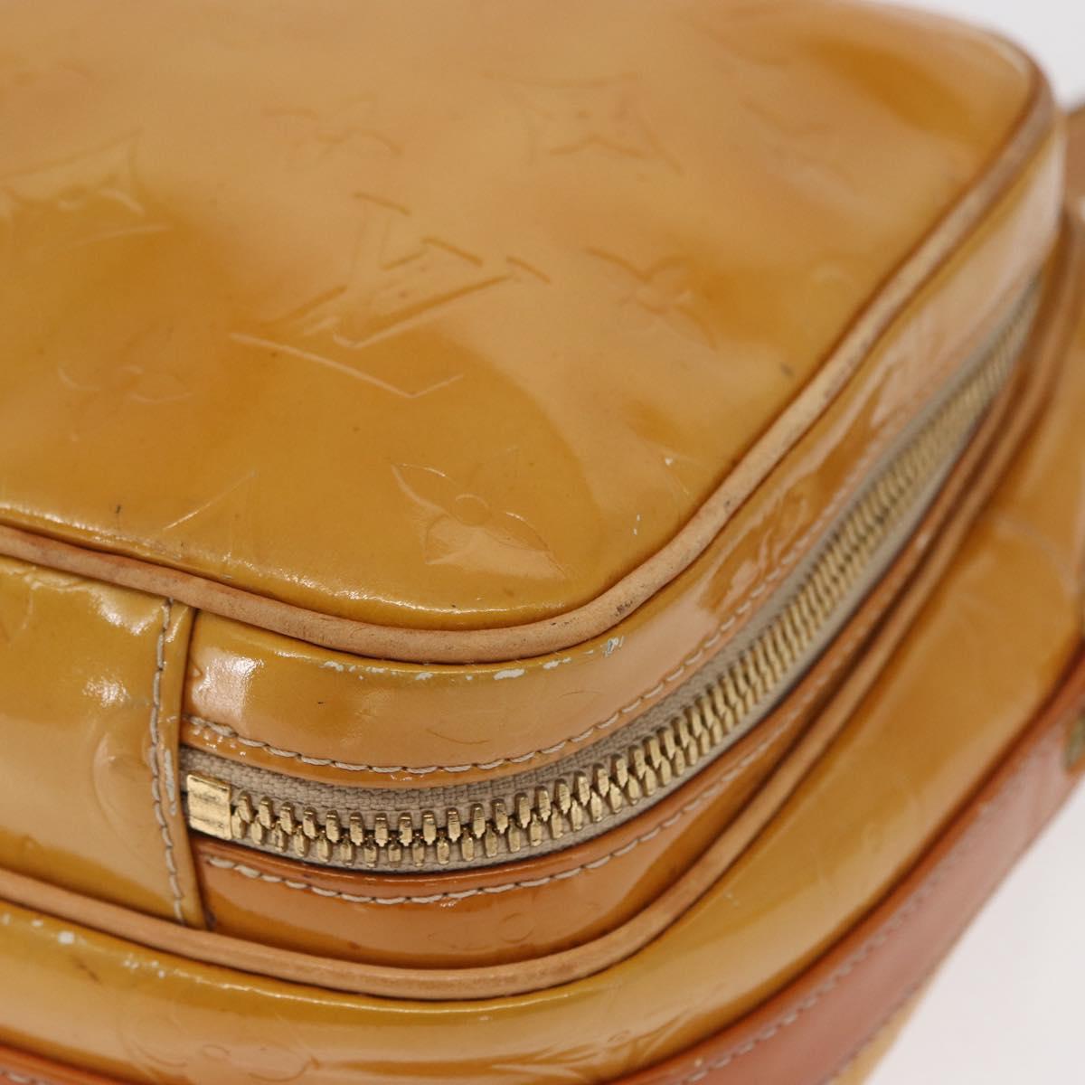 LOUIS VUITTON Monogram Vernis Wooster Bag Lime Yellow M91075 LV Auth 161506