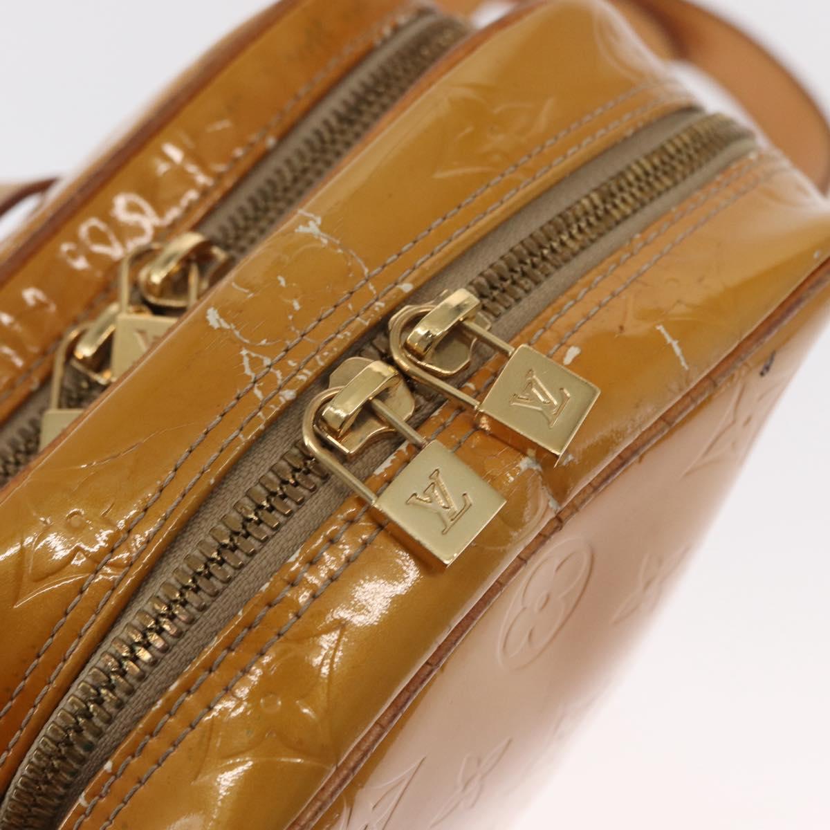 LOUIS VUITTON Monogram Vernis Wooster Bag Lime Yellow M91075 LV Auth 161506